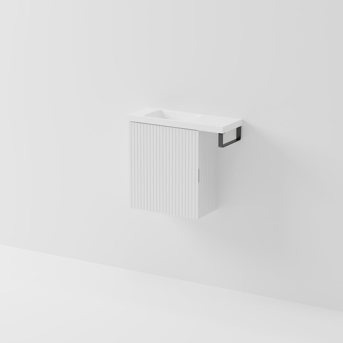 Aria 450 WC Vanity with Offset 600 Basin & Towel Rail