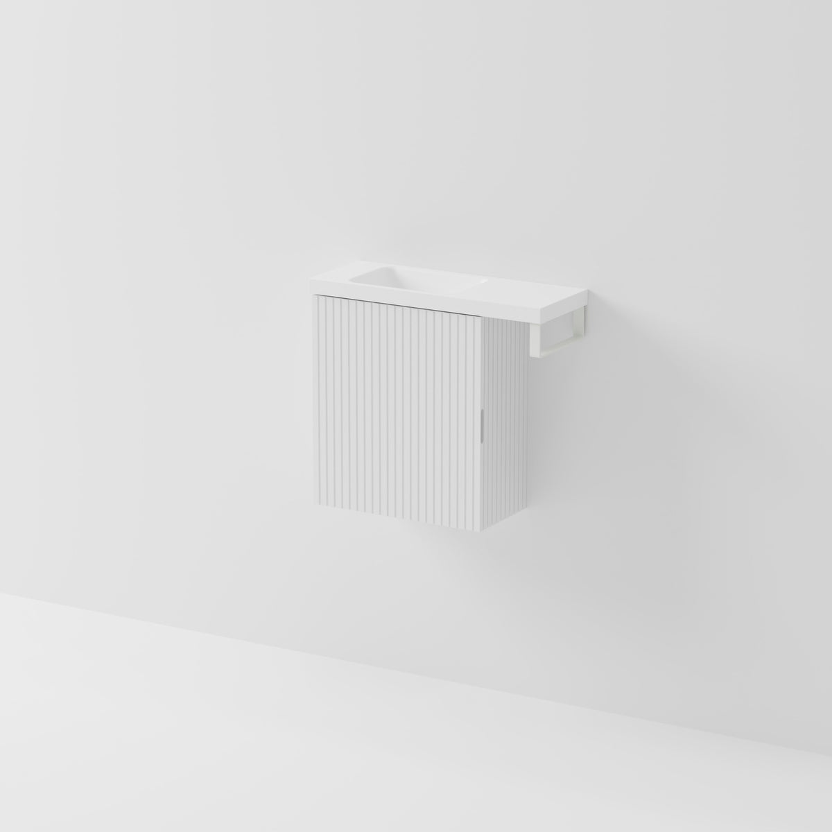 Aria 450 WC Vanity with Offset 600 Basin & Towel Rail