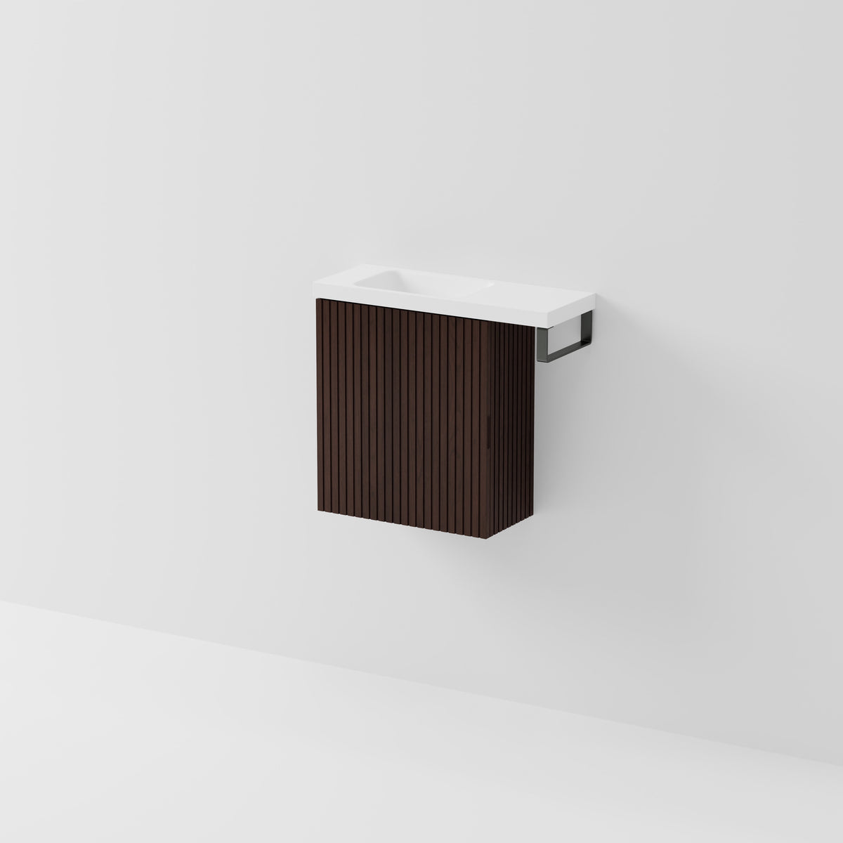 Aria 450 WC Vanity with Offset 600 Basin & Towel Rail