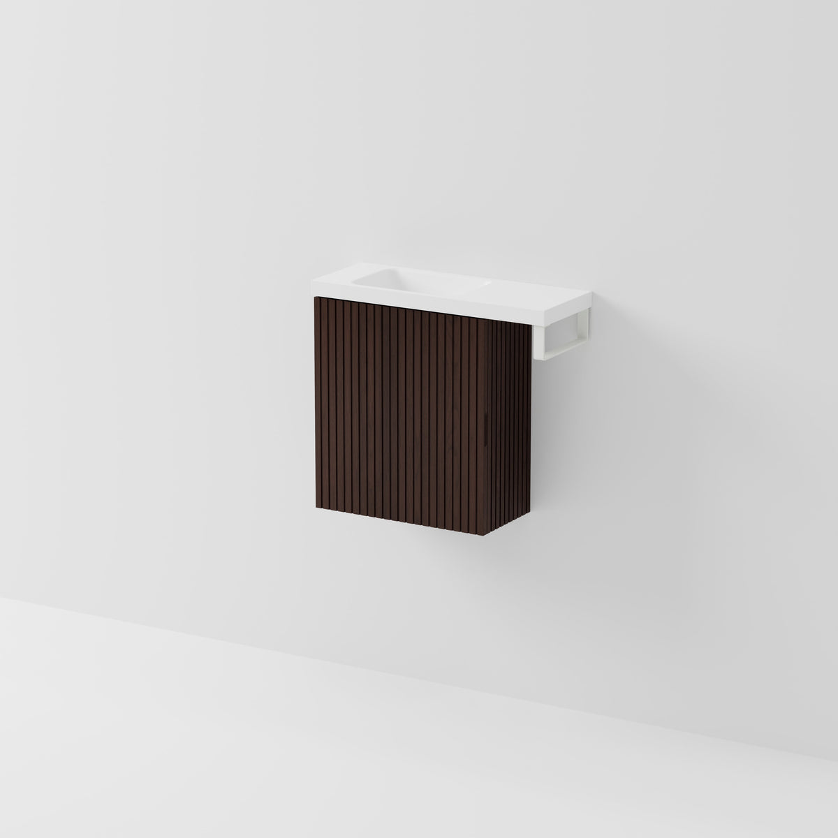 Aria 450 WC Vanity with Offset 600 Basin & Towel Rail