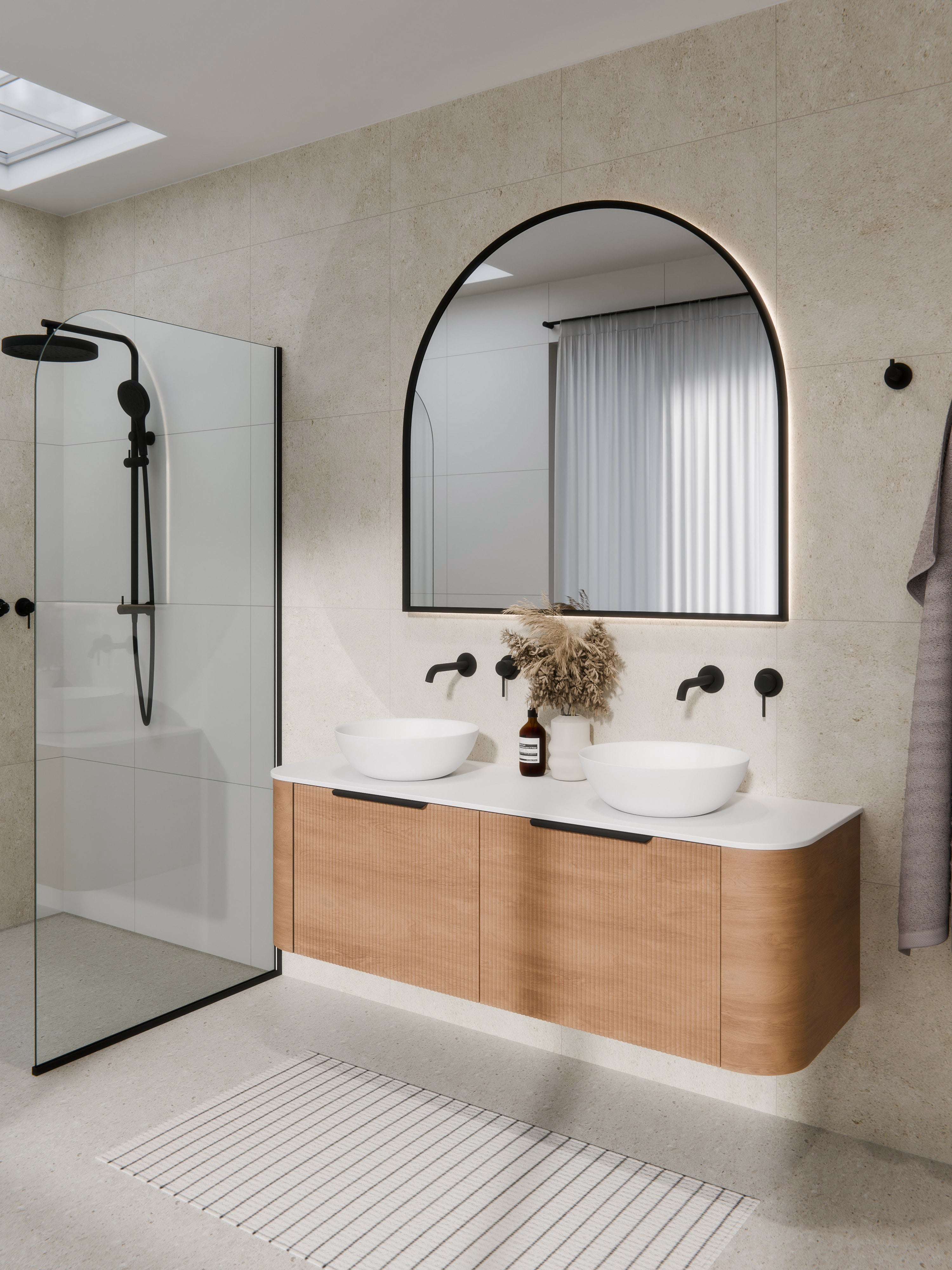 aura-arch-led-mirror-bathroom-setting-in-matte-black