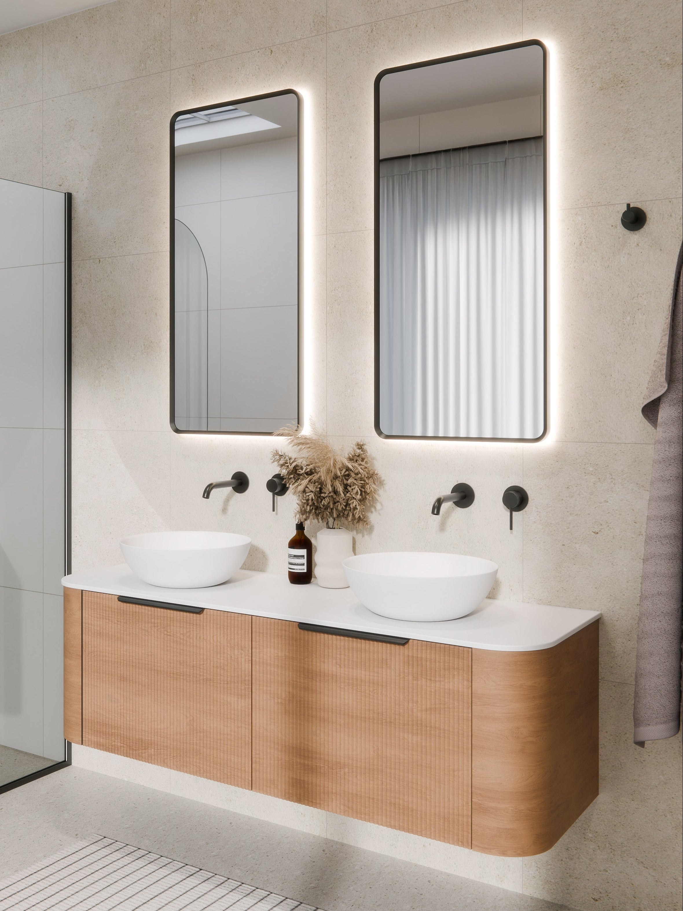 aura-rectangle-framed-mirror-with-led-in-gunmetal-bathroom-setting-render