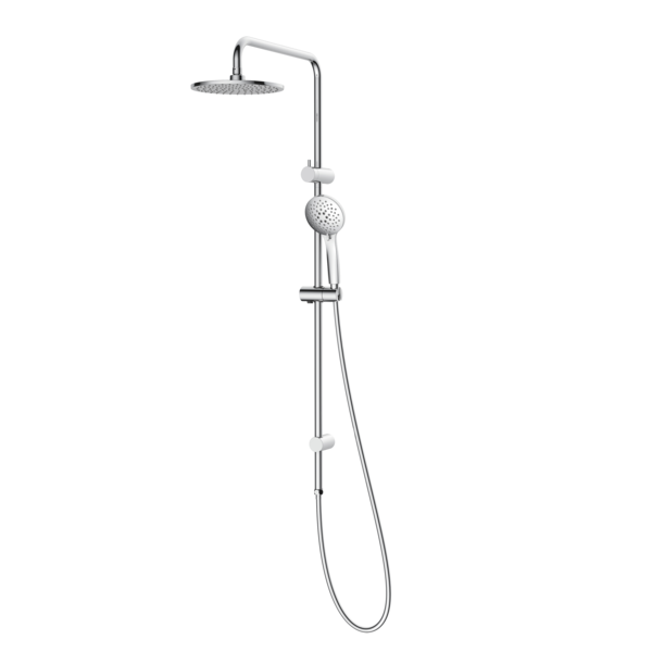 Caroma Basis Round Rail Shower with Overhead - Chrome