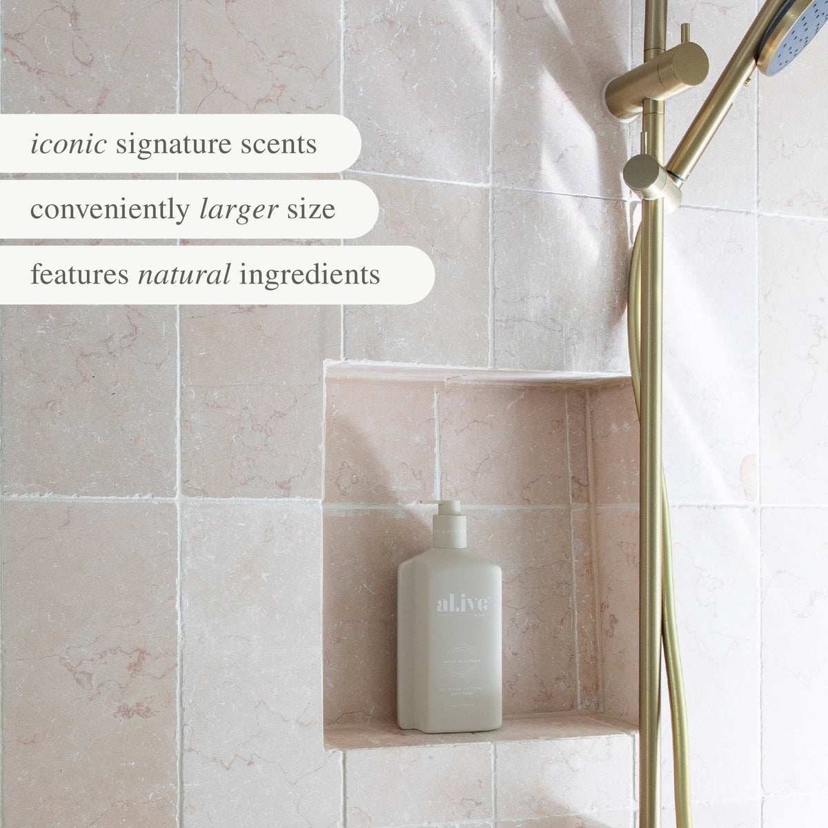 al.ive body Body Wash Sea Cotton & Coconut - lifestyle shot