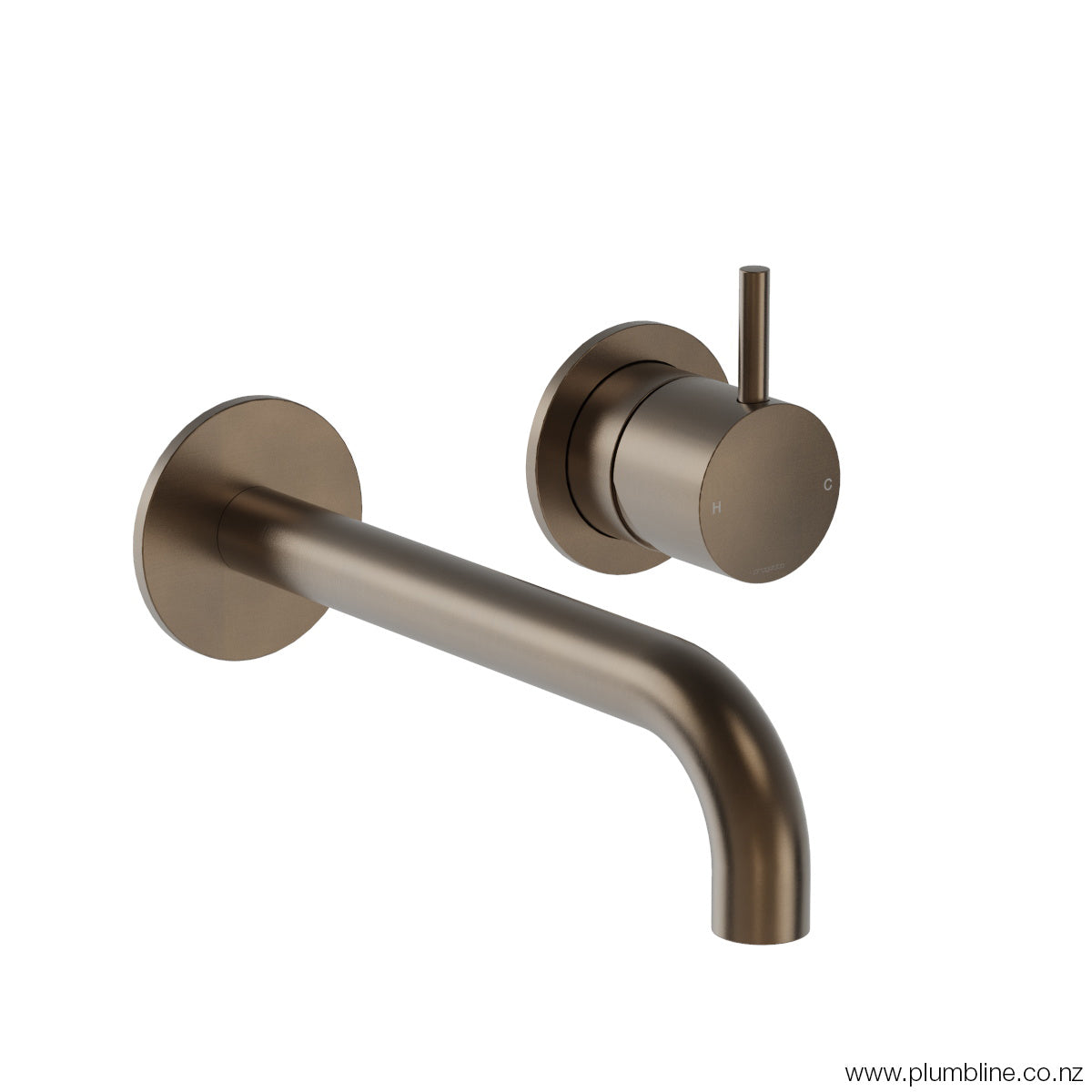Plumbline Buddy Wall Mixer And Spout With Fixed Centres - Aged Brass Organic