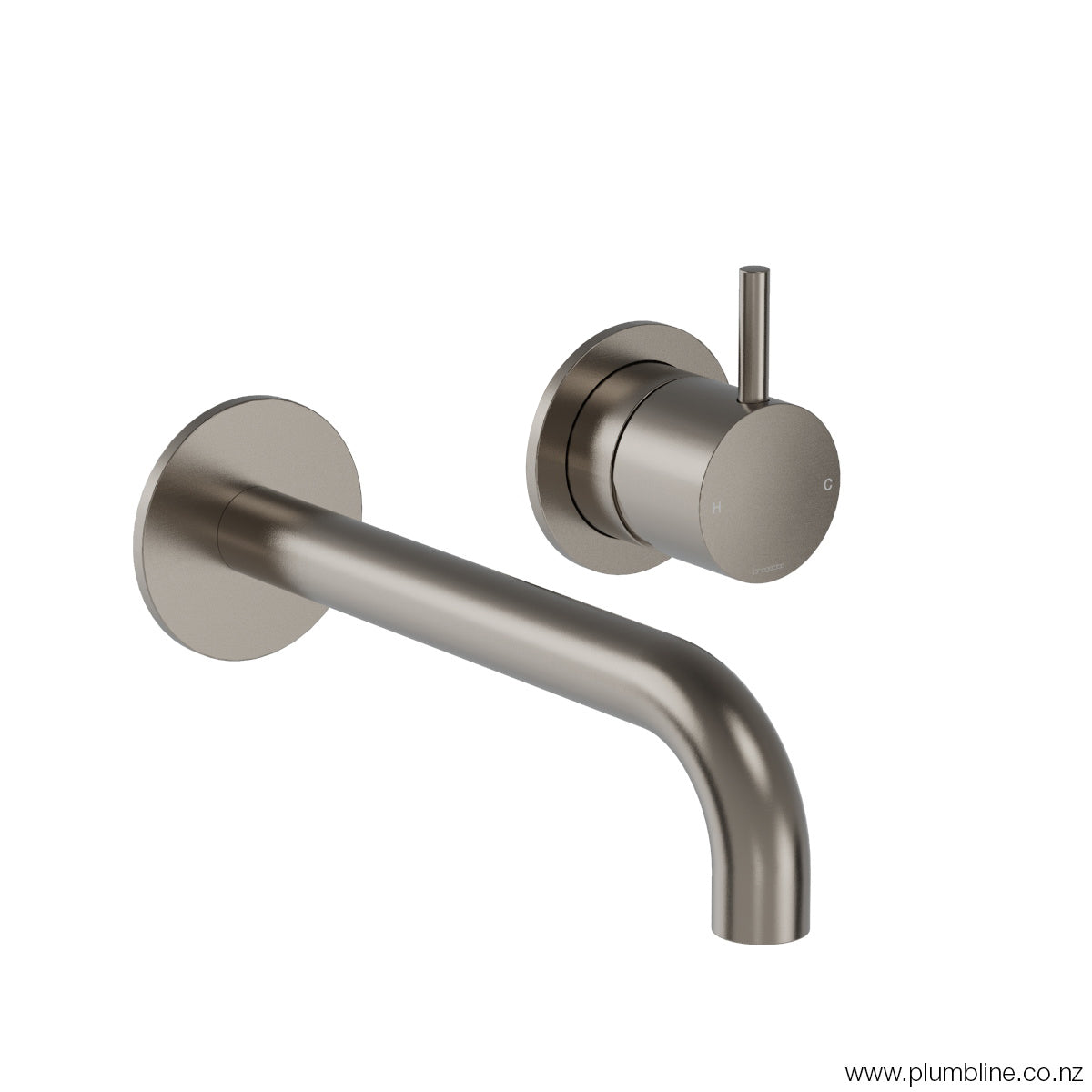 Plumbline Buddy Wall Mixer And Spout With Fixed Centres - Brushed Nickel