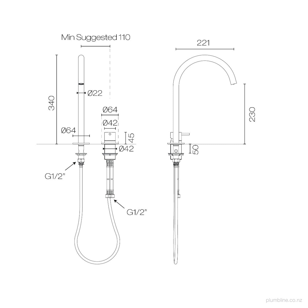 Plumbline Buddy Round 2 Hole High Mixer