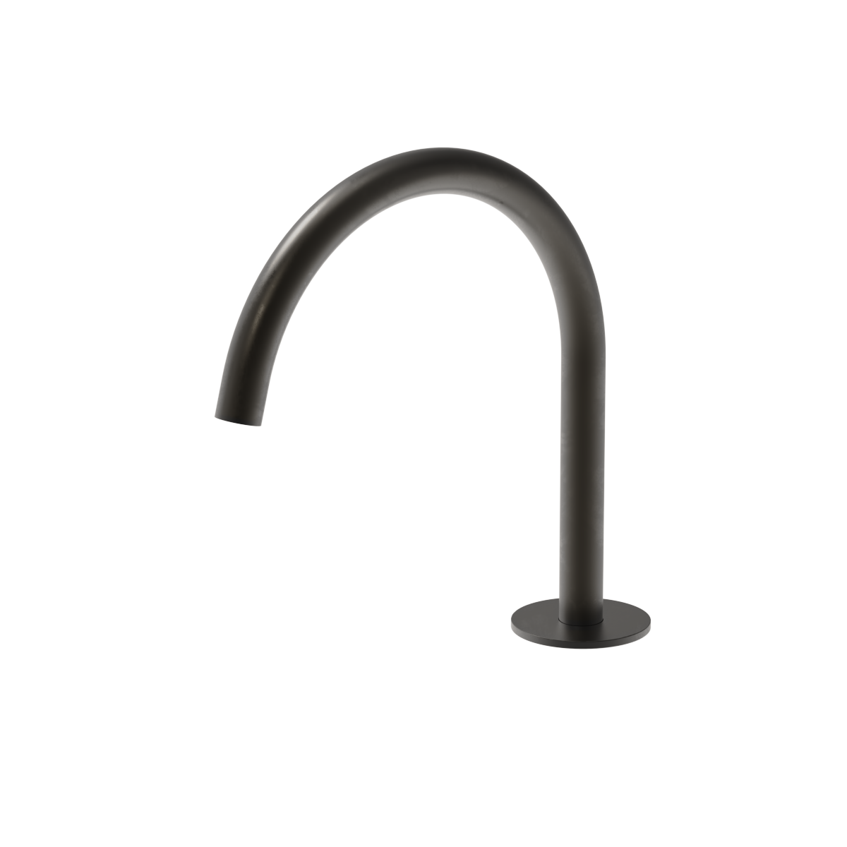 Plumbline Buddy Round Deck Mount Spout - Matt Gunmetal PVD