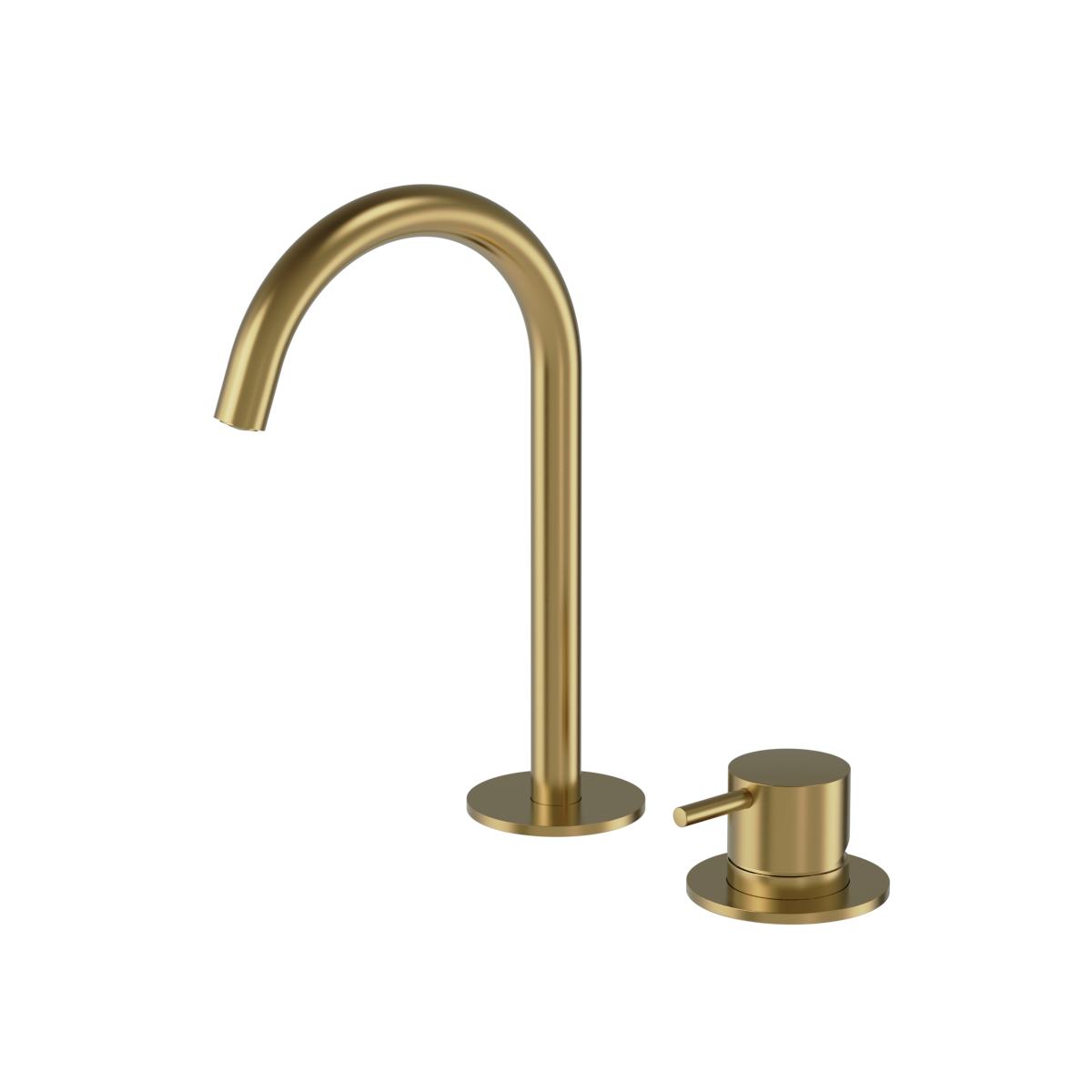 Plumbline Buddy Small Round 2 Hole Mixer - Brushed Brass PVD