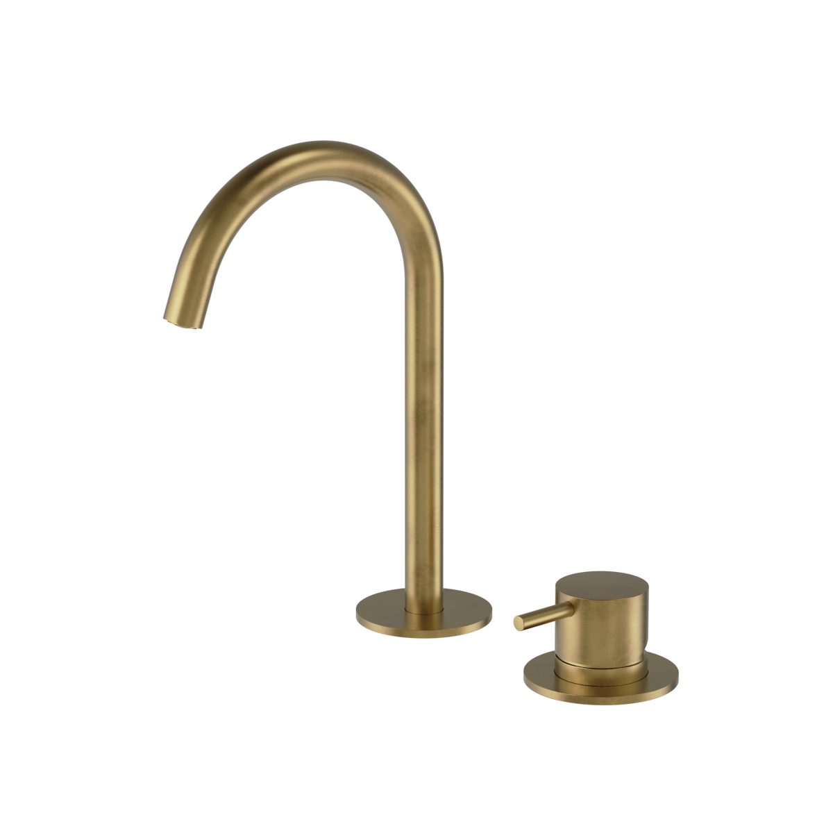 Plumbline Buddy Small Round 2 Hole Mixer - Brushed Brass Organic