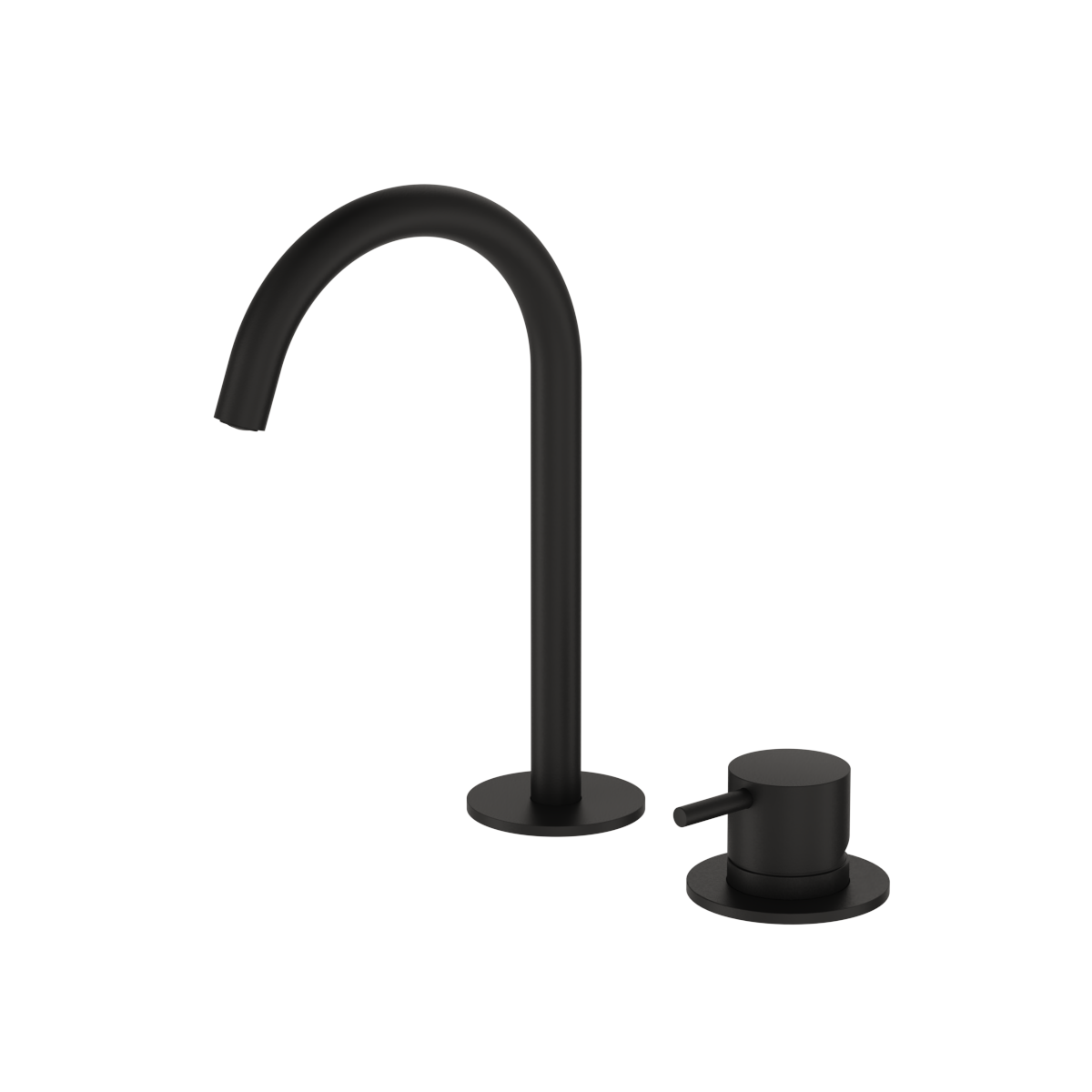 Plumbline Buddy Small Round 2 Hole Mixer - Matt Black