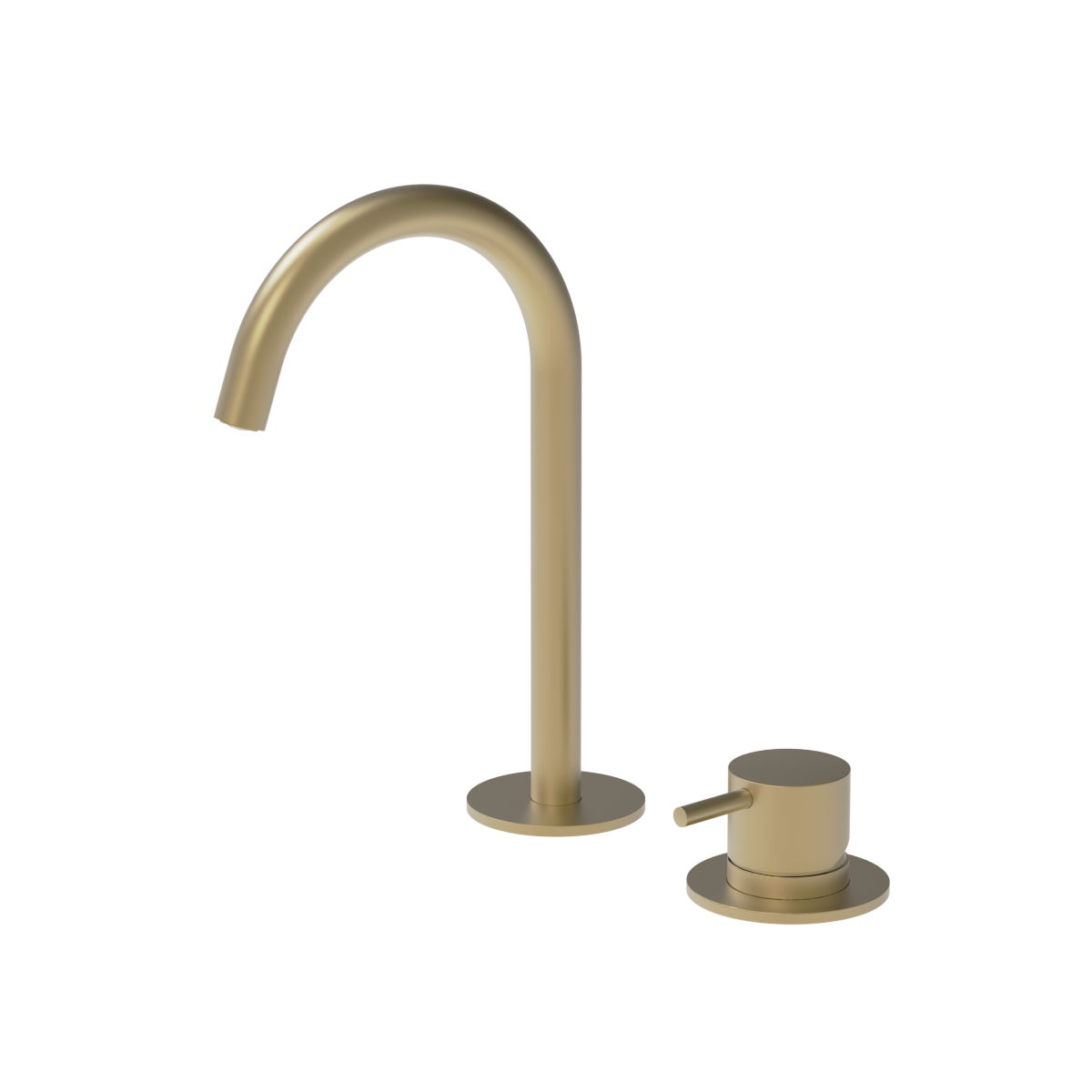 Plumbline Buddy Small Round 2 Hole Mixer - Matt Champagne PVD