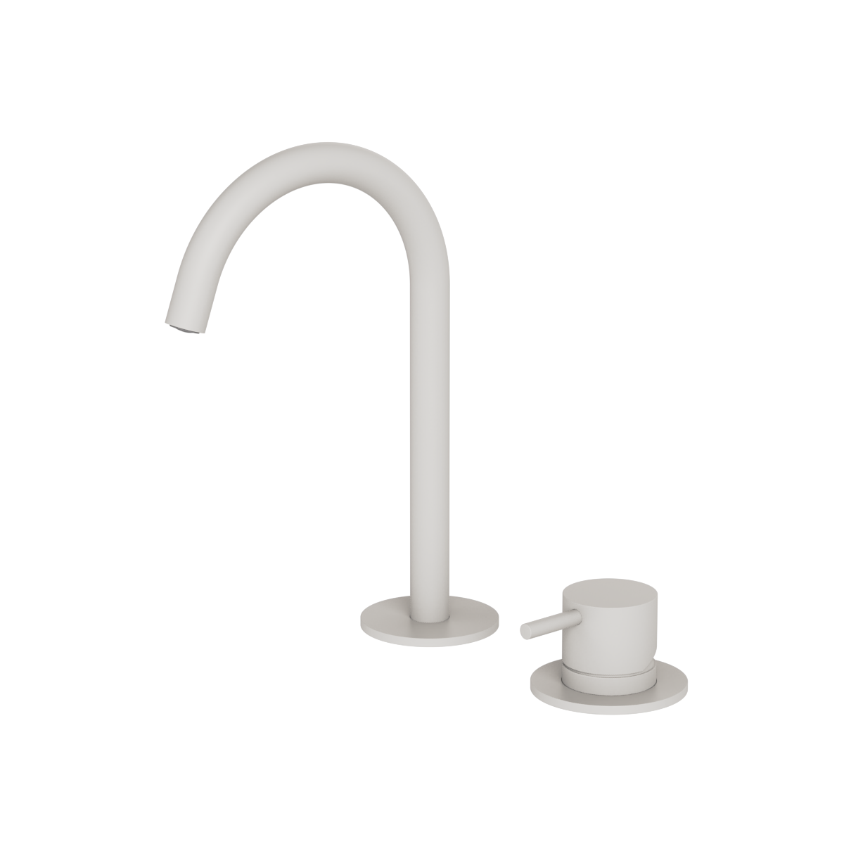 Plumbline Buddy Small Round 2 Hole Mixer - Matt White