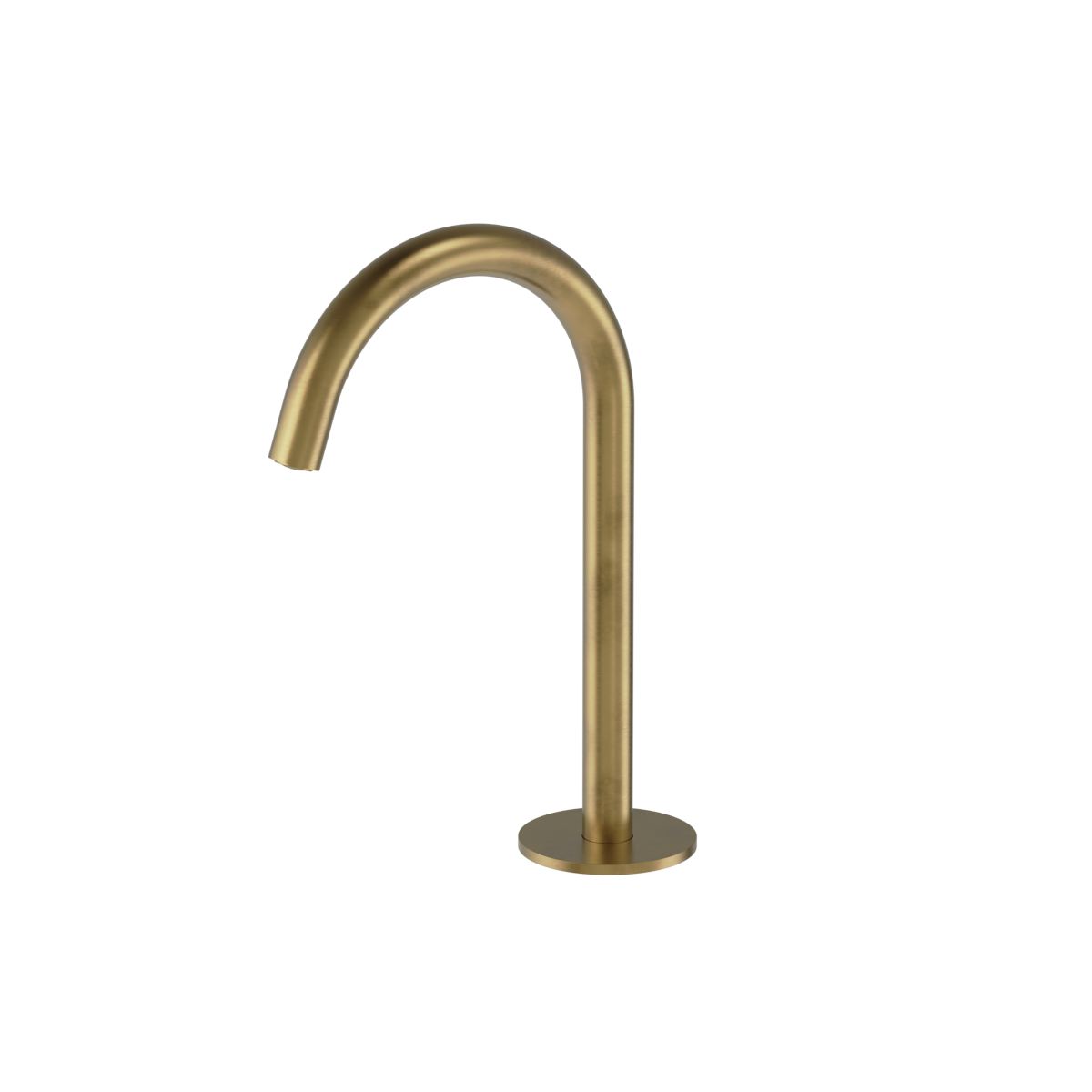 Plumbline Buddy Round Deck Mount Small Spout - Brushed Brass Organic