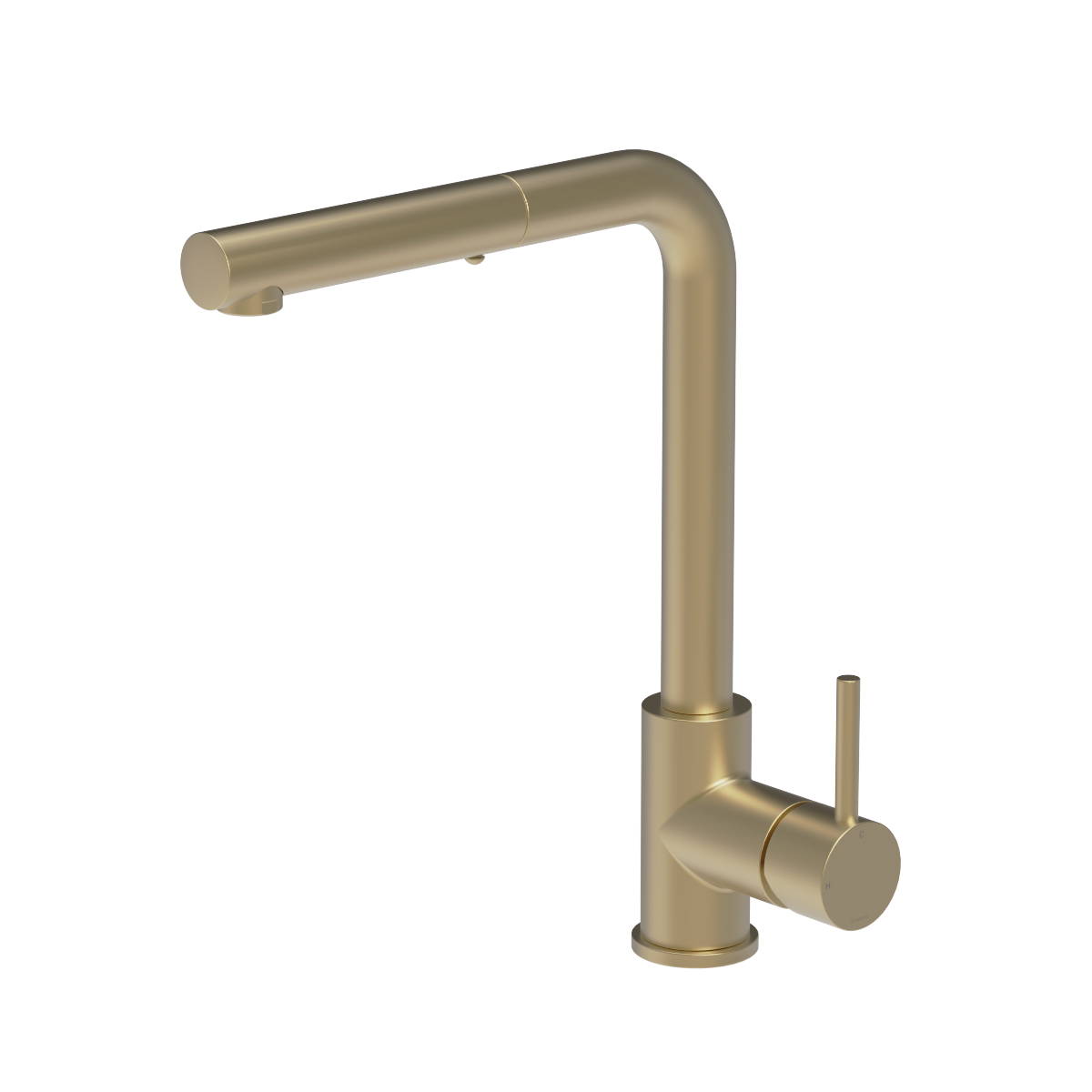 Plumbline Buddy Kitchen Mixer Straight Spout With Pull Out Spray - Matt Champagne PVD