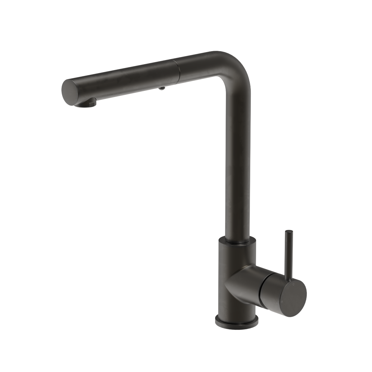 Plumbline Buddy Kitchen Mixer Straight Spout With Pull Out Spray - Matt Gunmetal PVD