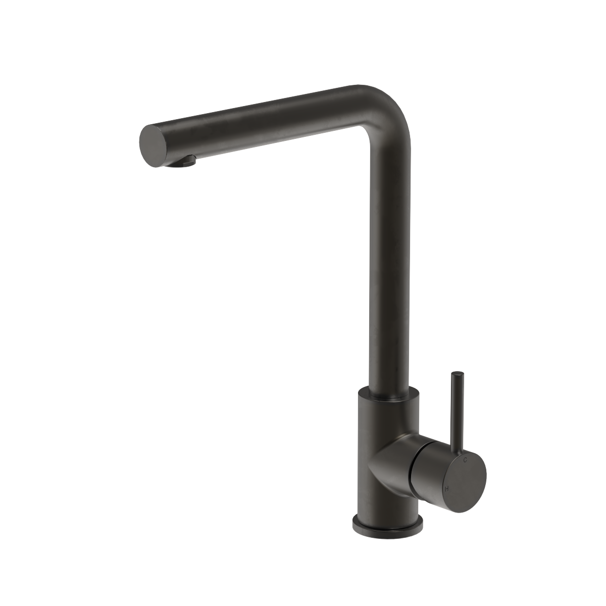 Plumbline Buddy Kitchen Mixer Straight Spout - Matt Gunmetal PVD