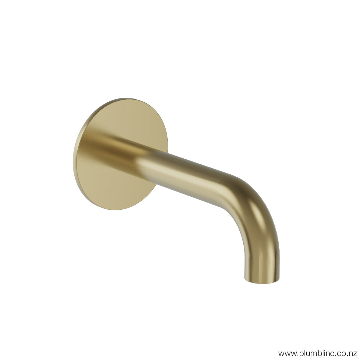 Plumbline Buddy Wall Mount Bath Spout 120mm - Brushed Brass PVD
