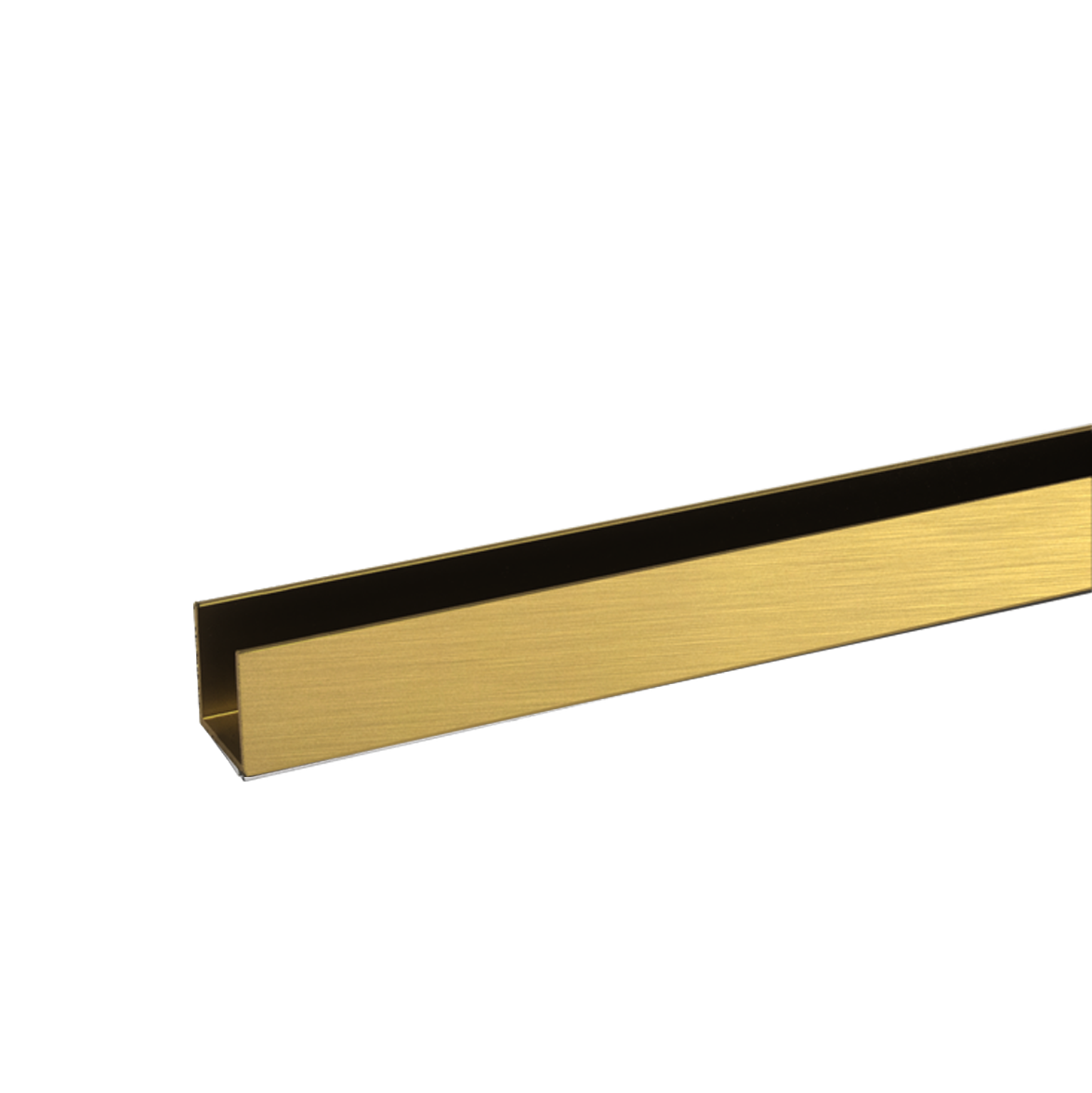 Plumbline Buddy 18 x 18mm Shower Glass Channel - Brushed Brass PVD
