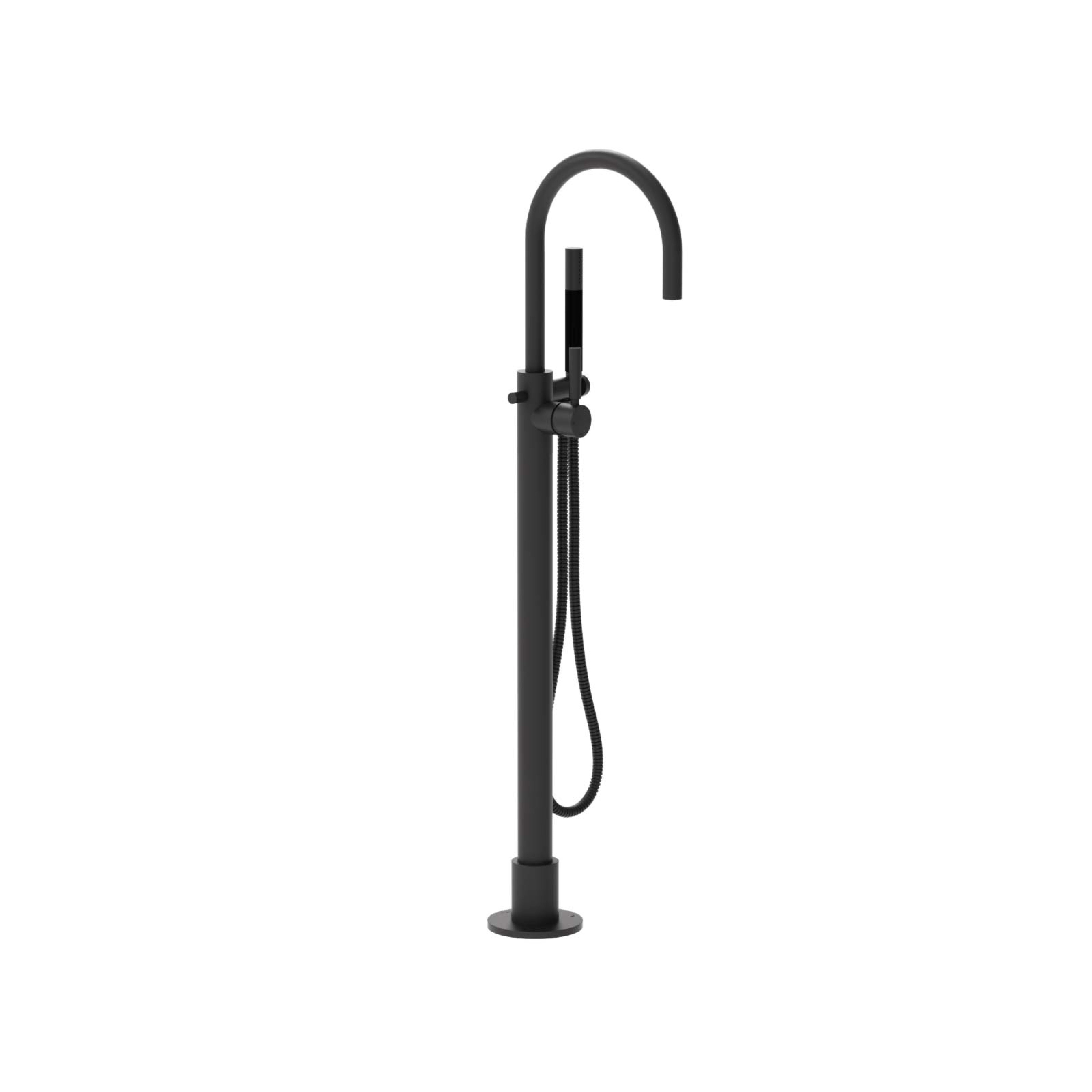 Plumbline Buddy Pro Round Floor Mount Bath Filler With Handshower