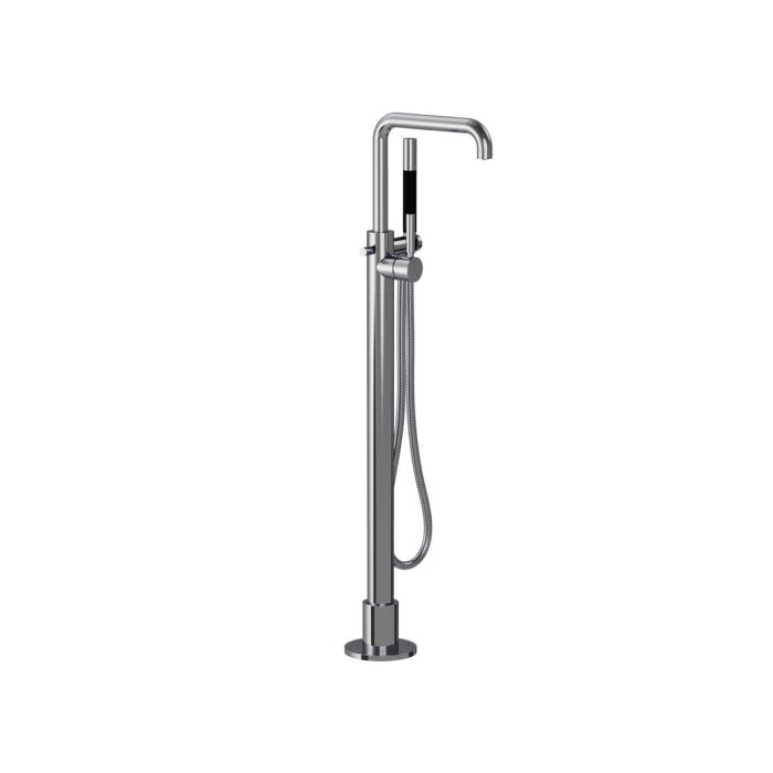 Plumbline Buddy Pro Square Floor Mount Bath Filler With Handshower