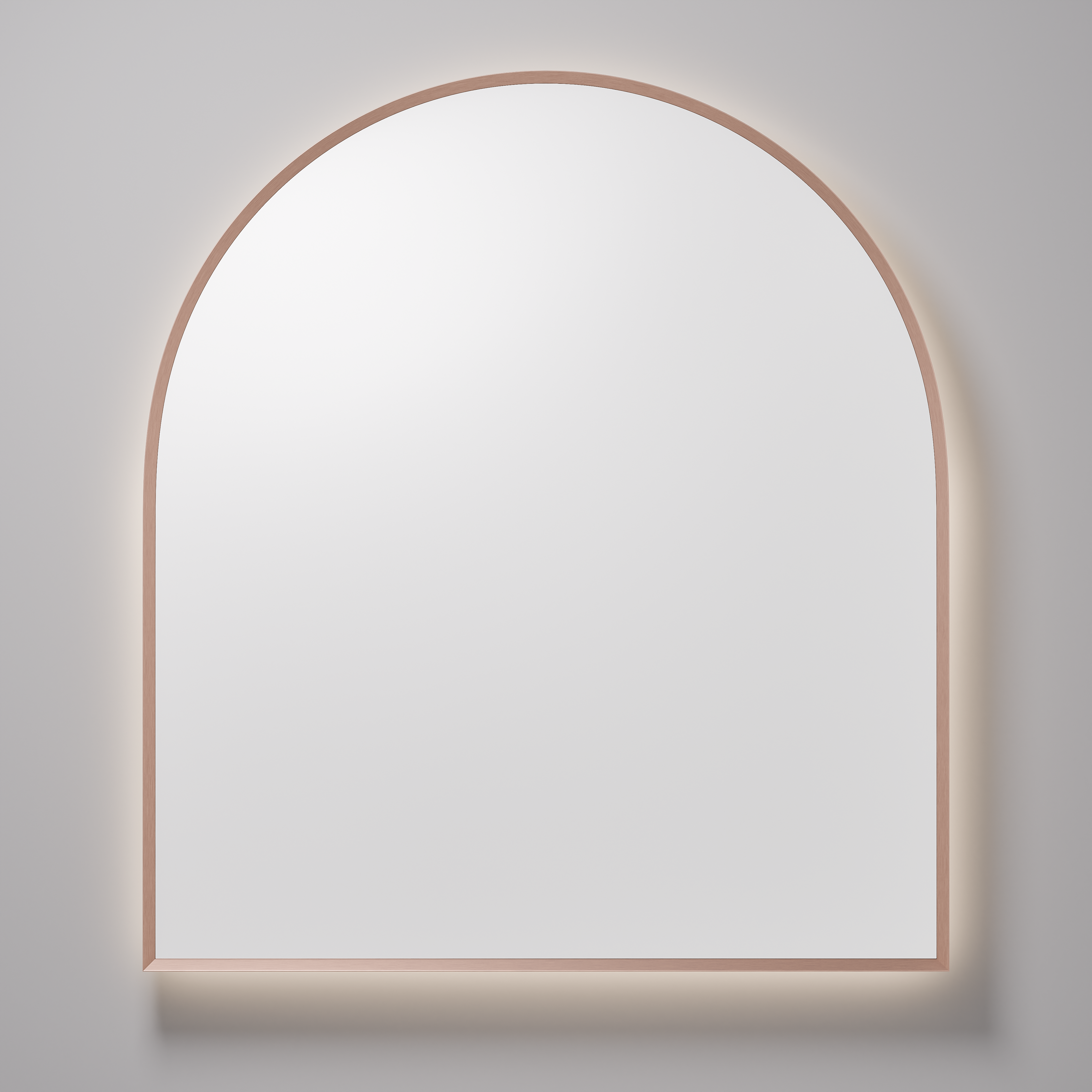 CODE SOLACE LED ARCH 850X950MM FRAMED MIRROR | BRUSHED COPPER