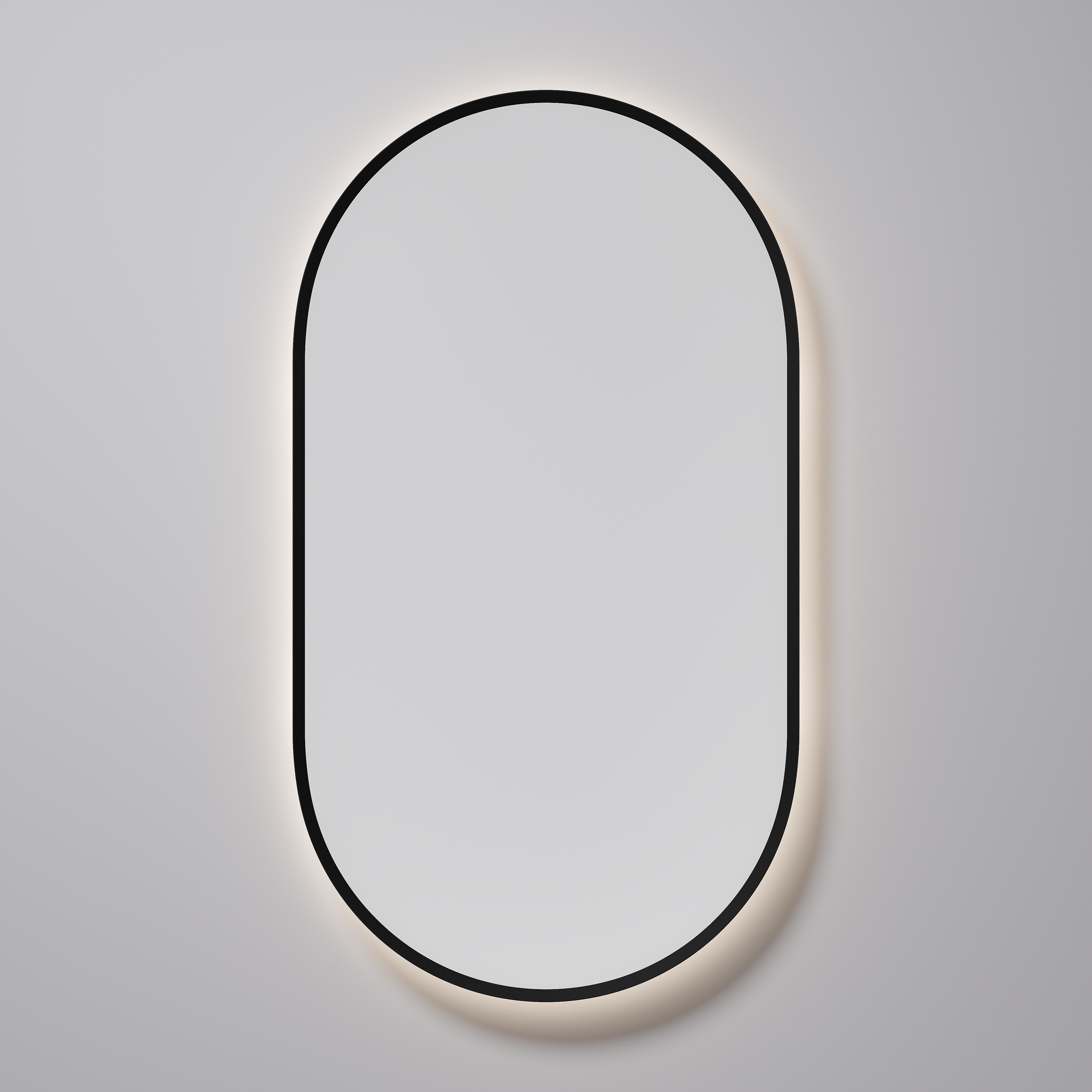CODE AURA LED OVAL 500x900MM FRAMED MIRROR | BLACK