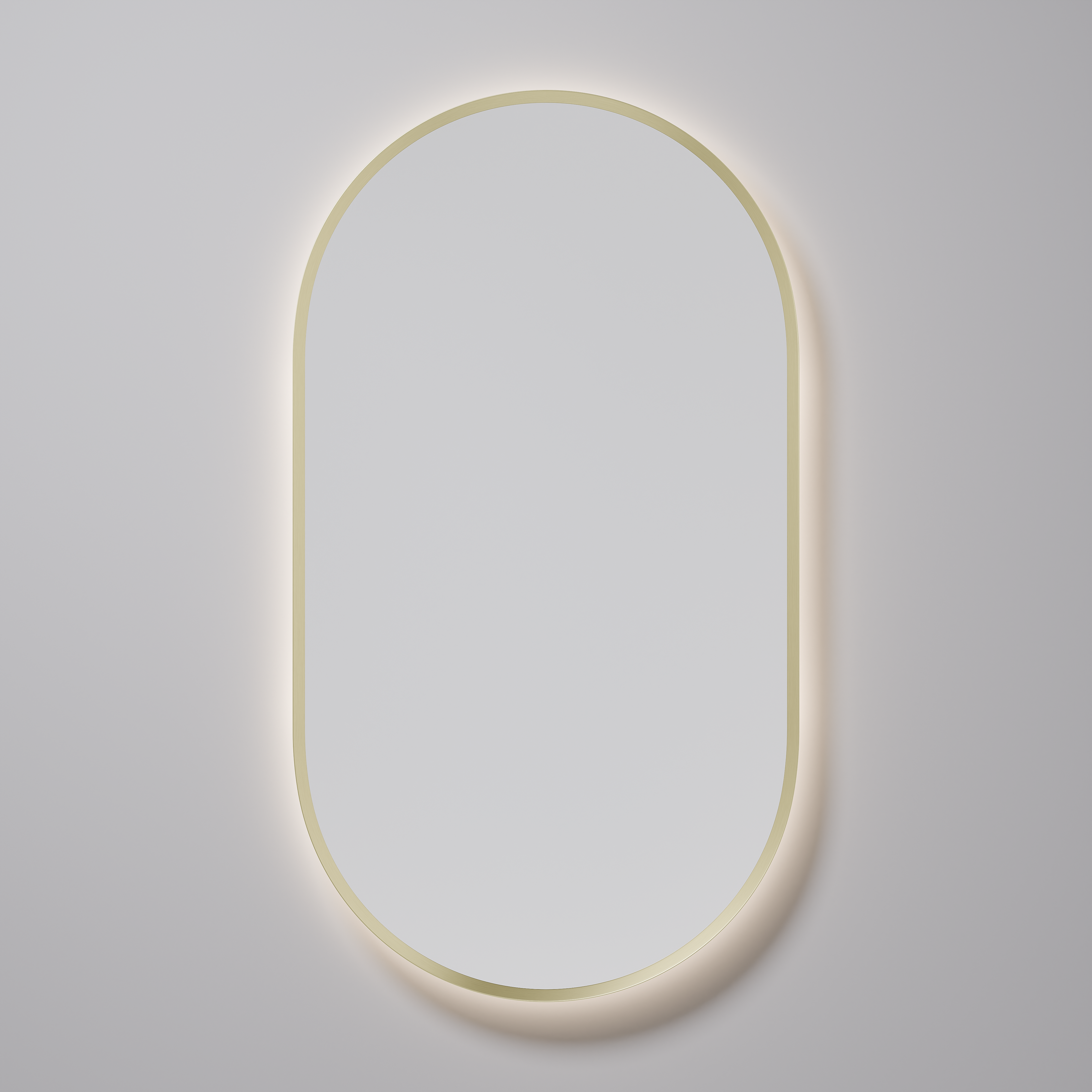 CODE SOLACE LED OVAL 600x900MM FRAMED MIRROR | BRUSHED BRASS
