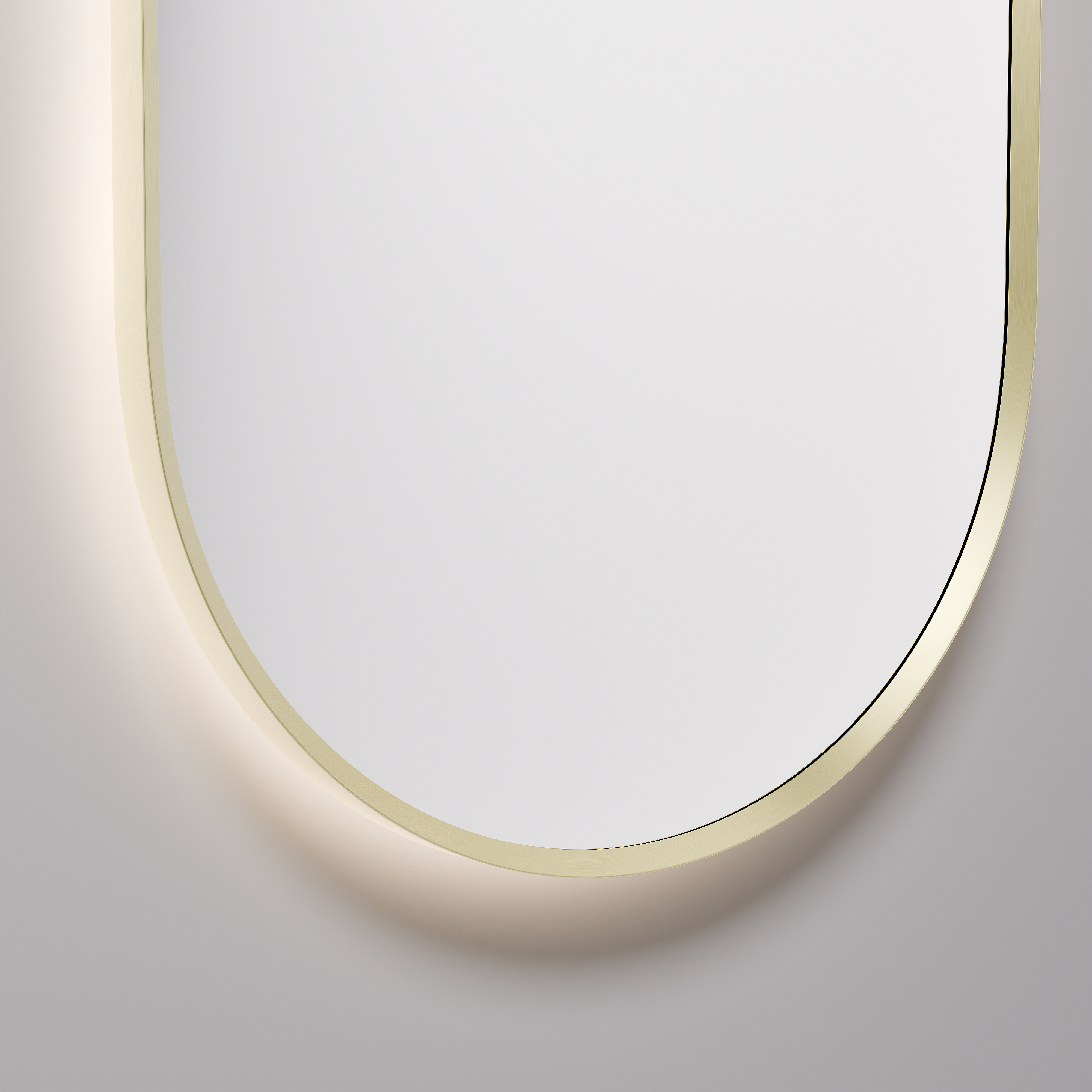 CODE SOLACE LED OVAL 600x900MM FRAMED MIRROR | BRUSHED BRASS
