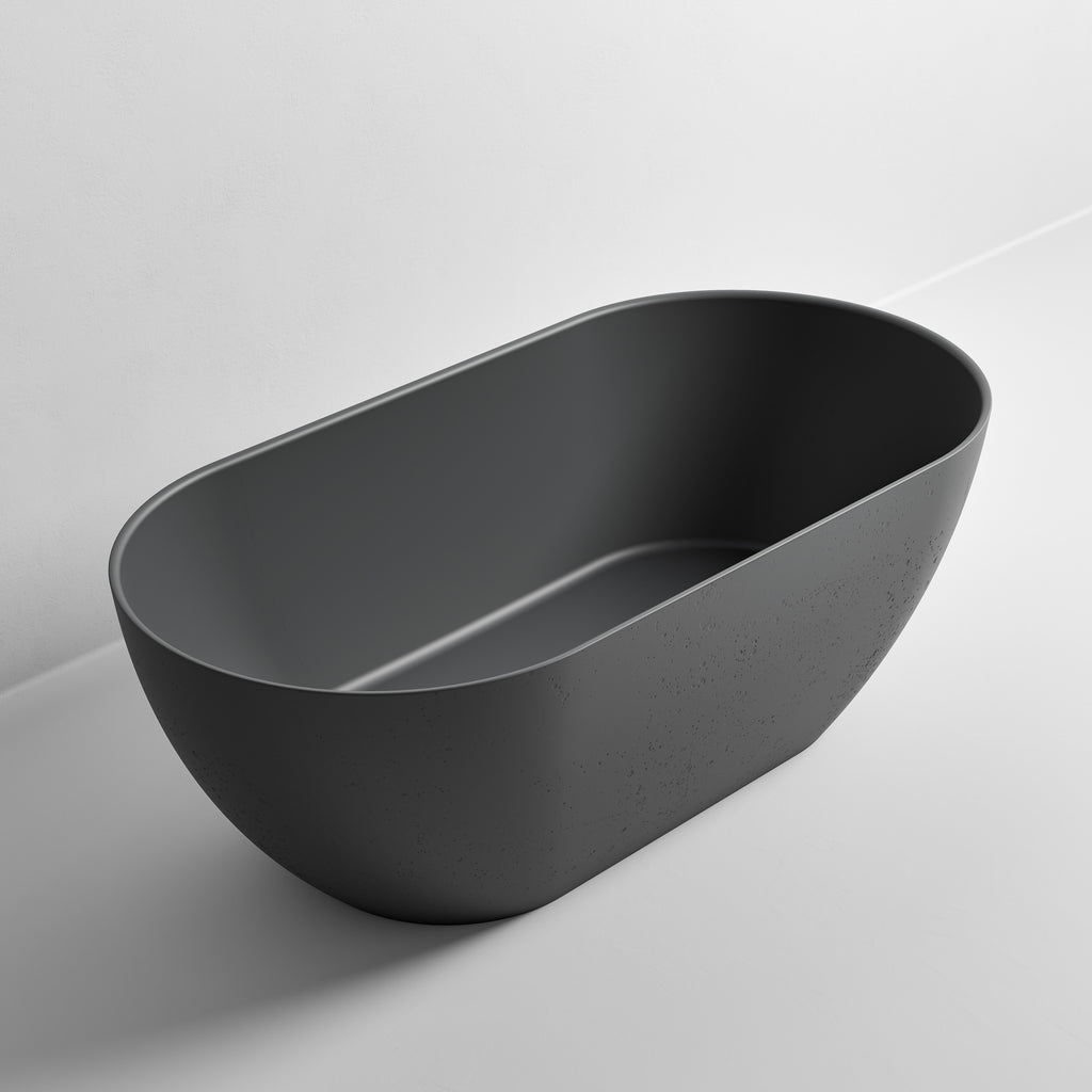 freestanding-bath-in-dark-grey-made-from-textured-solid-surface