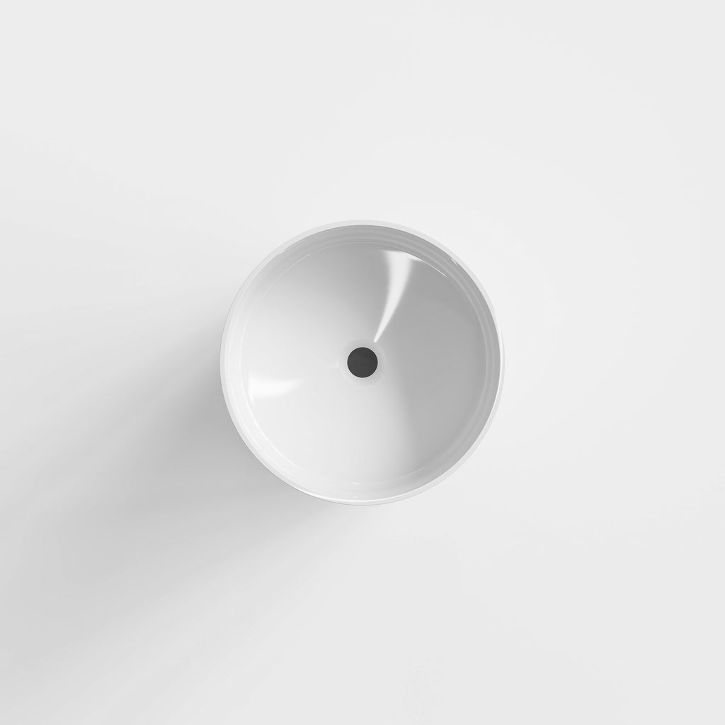 Matte-White-Halo-Villastone-Freestanding-Round-Basin-From-Code-Interiors-Top-View