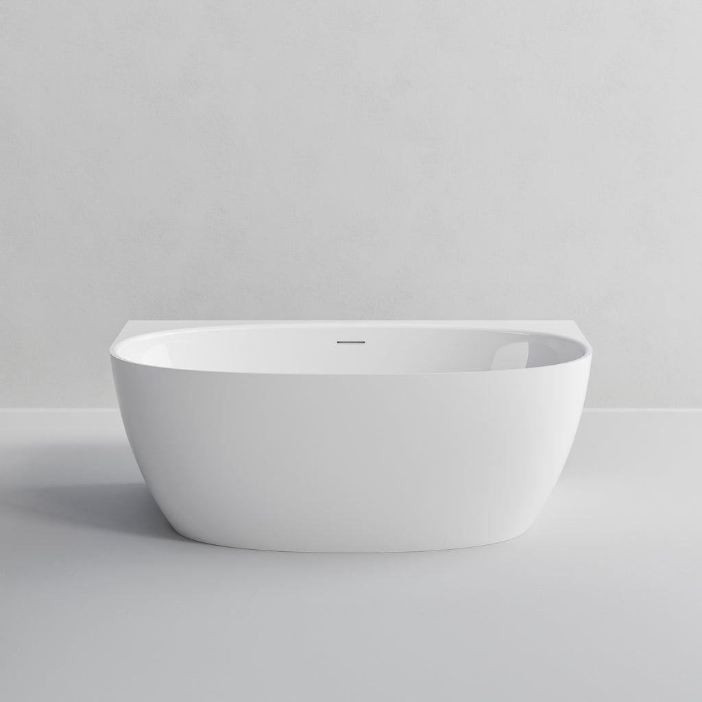 Cervo-back-to-wall-gloss-white-1600-acrylic-bath-front-view