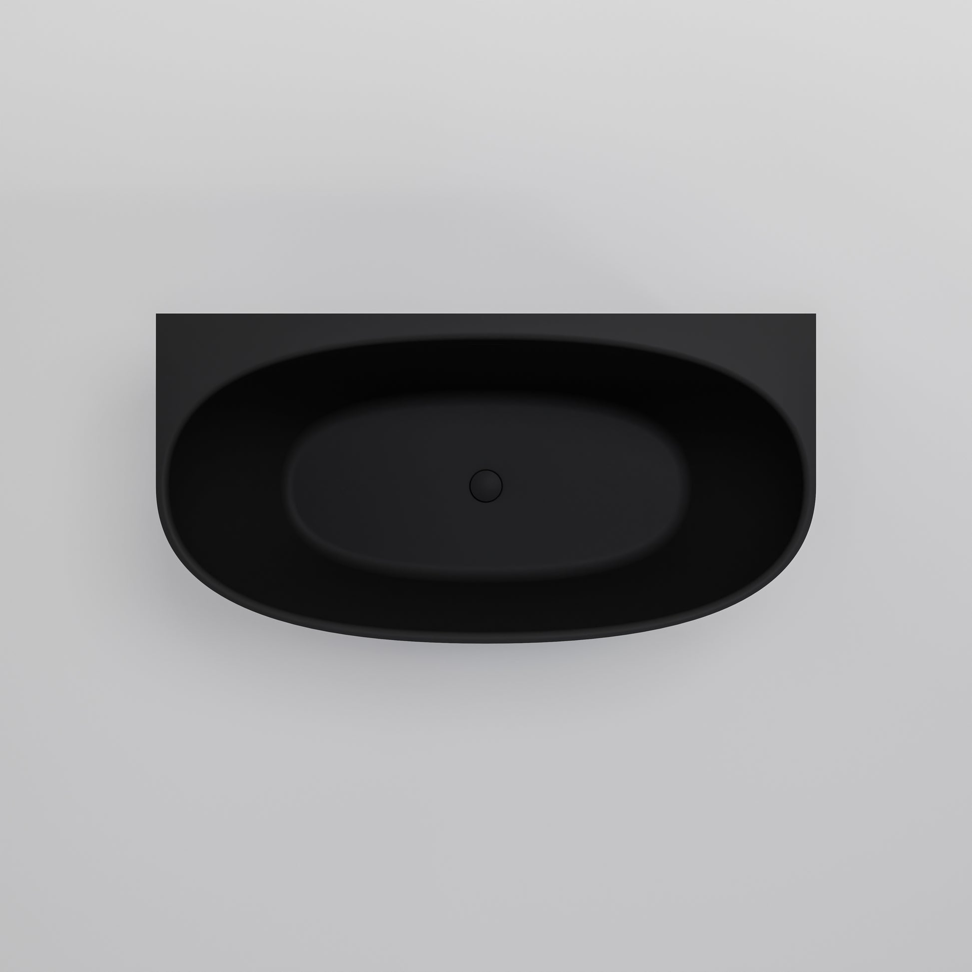 Cervo-back-to-wall-matte-black-1600-acrylic-bath-top-view