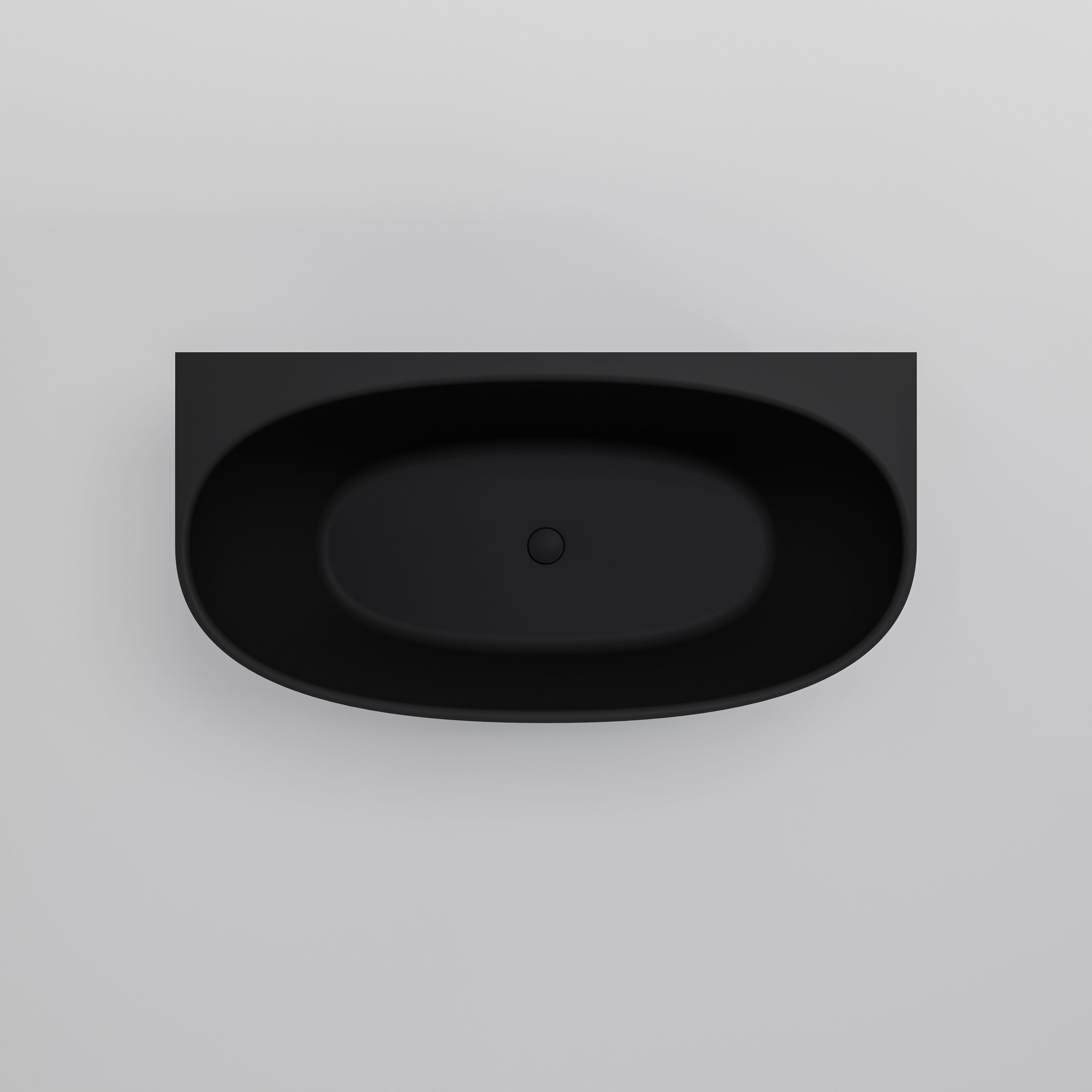 Cervo-back-to-wall-matte-black-1600-acrylic-bath-top-view