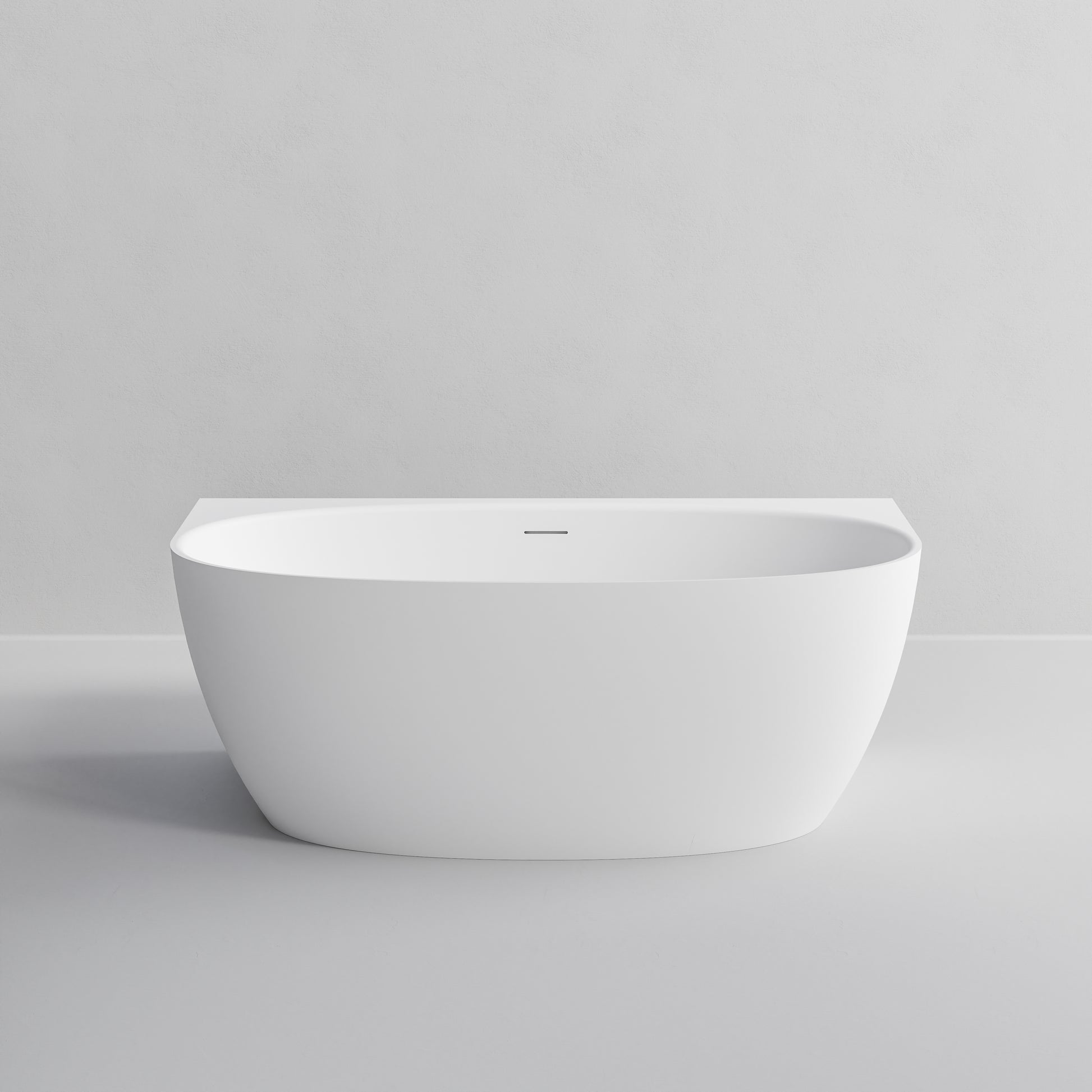 Cervo-back-to-wall-matte-white-1600-acrylic-bath-front-view
