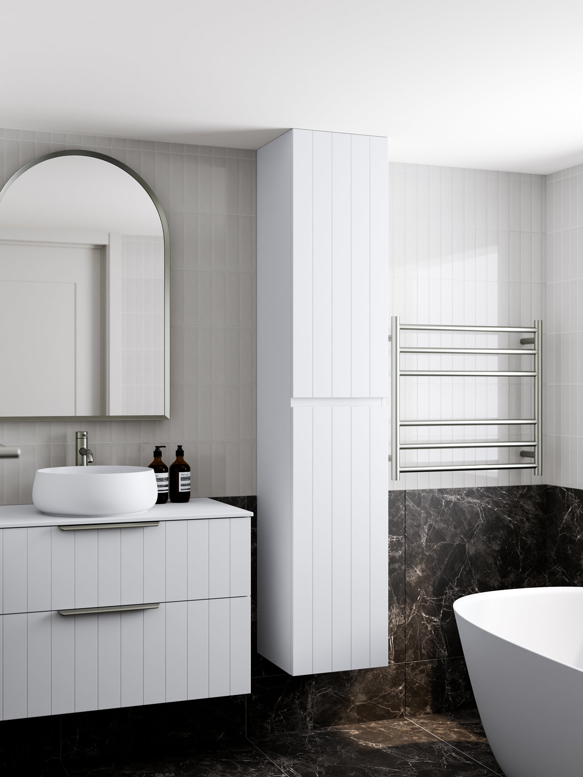 lineare-coastal-tower-cabinet-matte-white