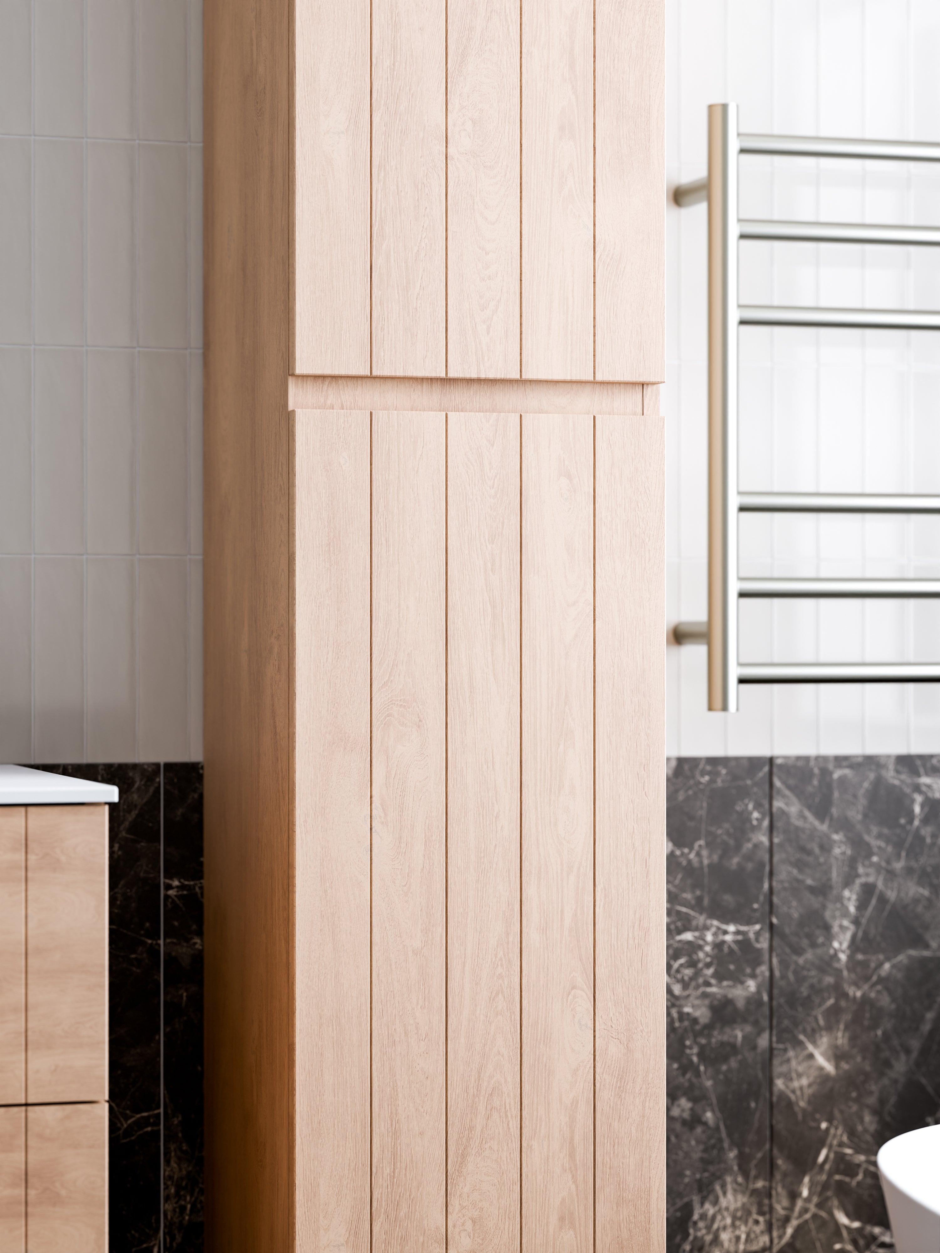 lineare-coastal-tower-cabinet-devon-oak-close-up