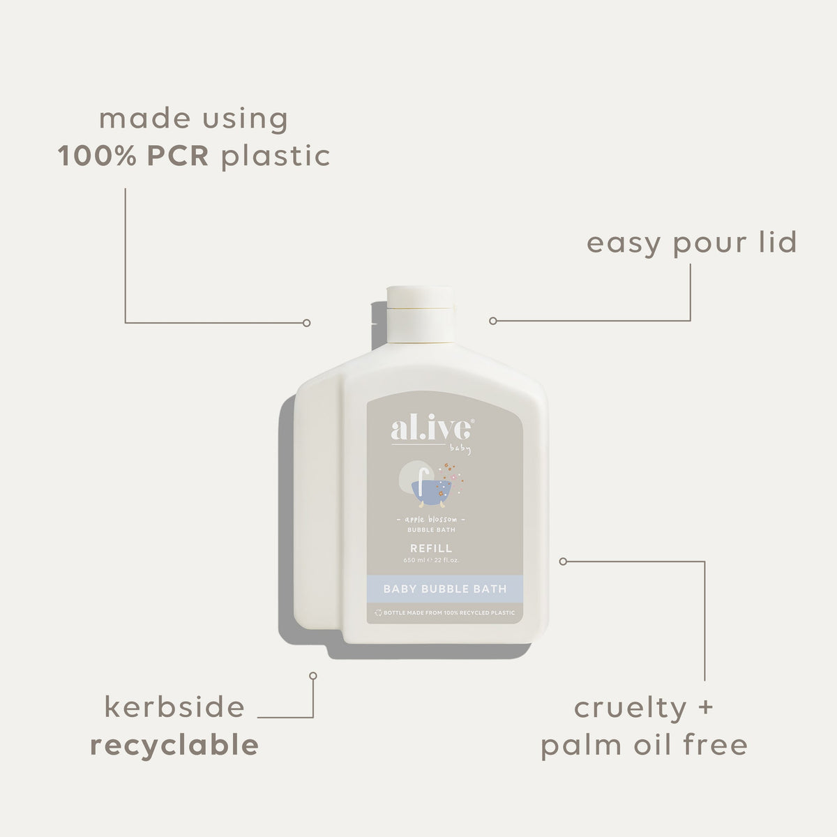 650ml Bubble Bath Refill - Apple Blossom
