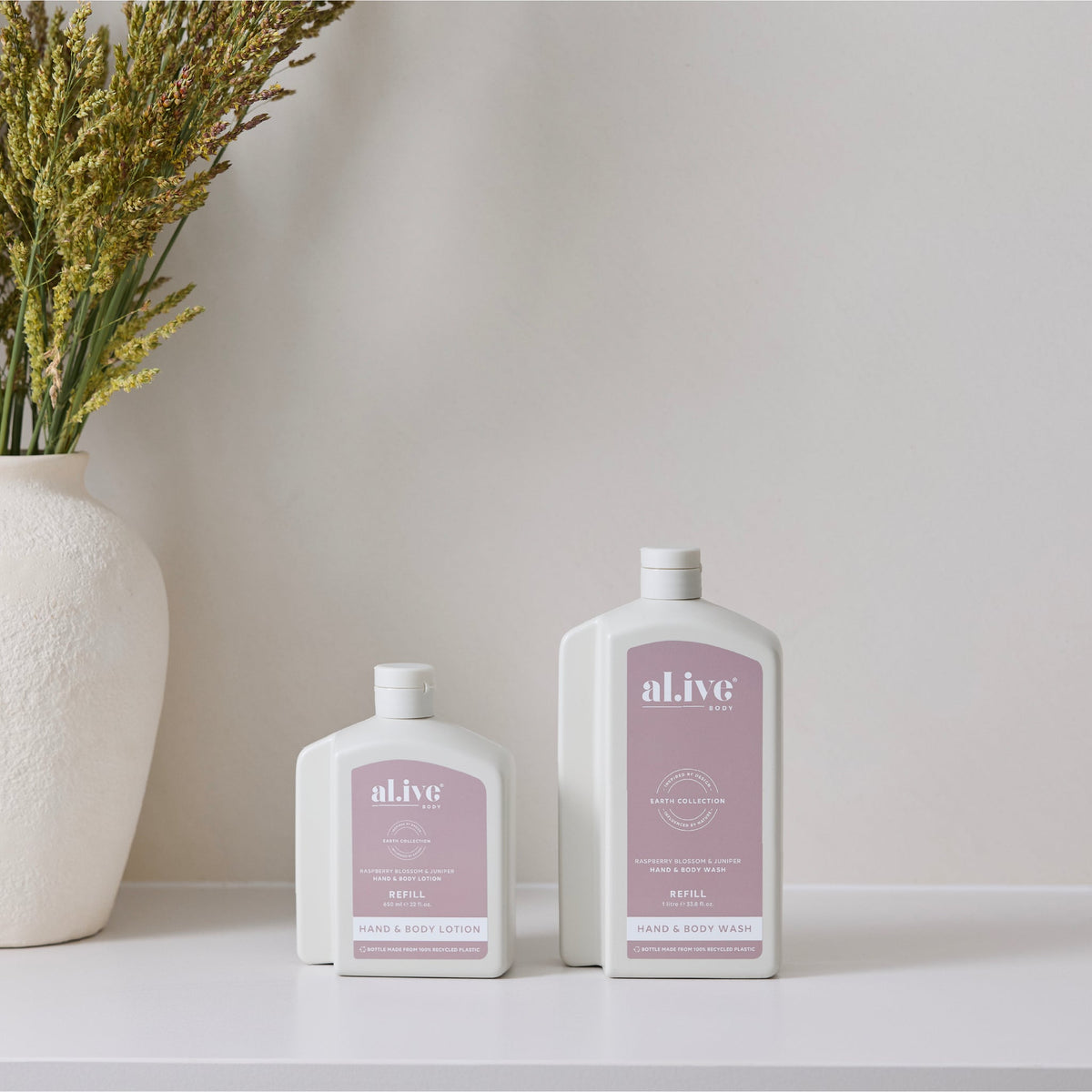 al.ive body Hand & Body Wash Refill Raspberry Blossom & Juniper - lifestyle shot