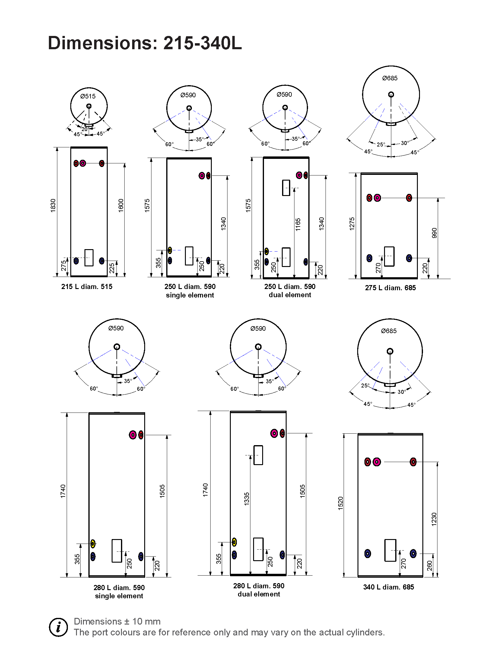 Rinnai Mains Pressure Enamel Hot Water Cylinder Range - 5 Sizes