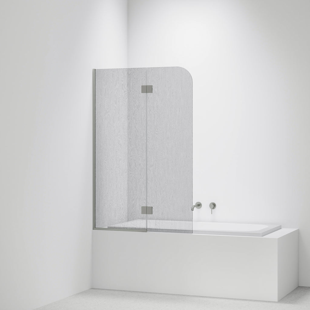 Allure-Patterned-Bath-Glass-Panel-Drop-In-Bath-With-Brushed-Nickel-Channel-And-Hinges