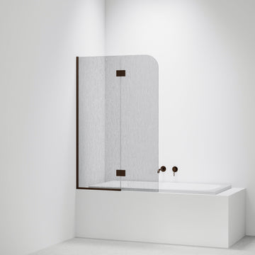 Allure-Patterned-Bath-Glass-Panel-Drop-In-Bath-With-Brushed-Bronze-Channel-And-Hinges