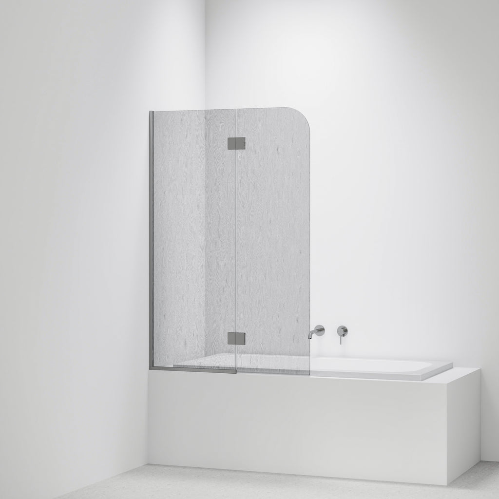 Allure-Patterned-Bath-Glass-Panel-Drop-In-Bath-With-Chrome-PVD-Channel-And-Hinges