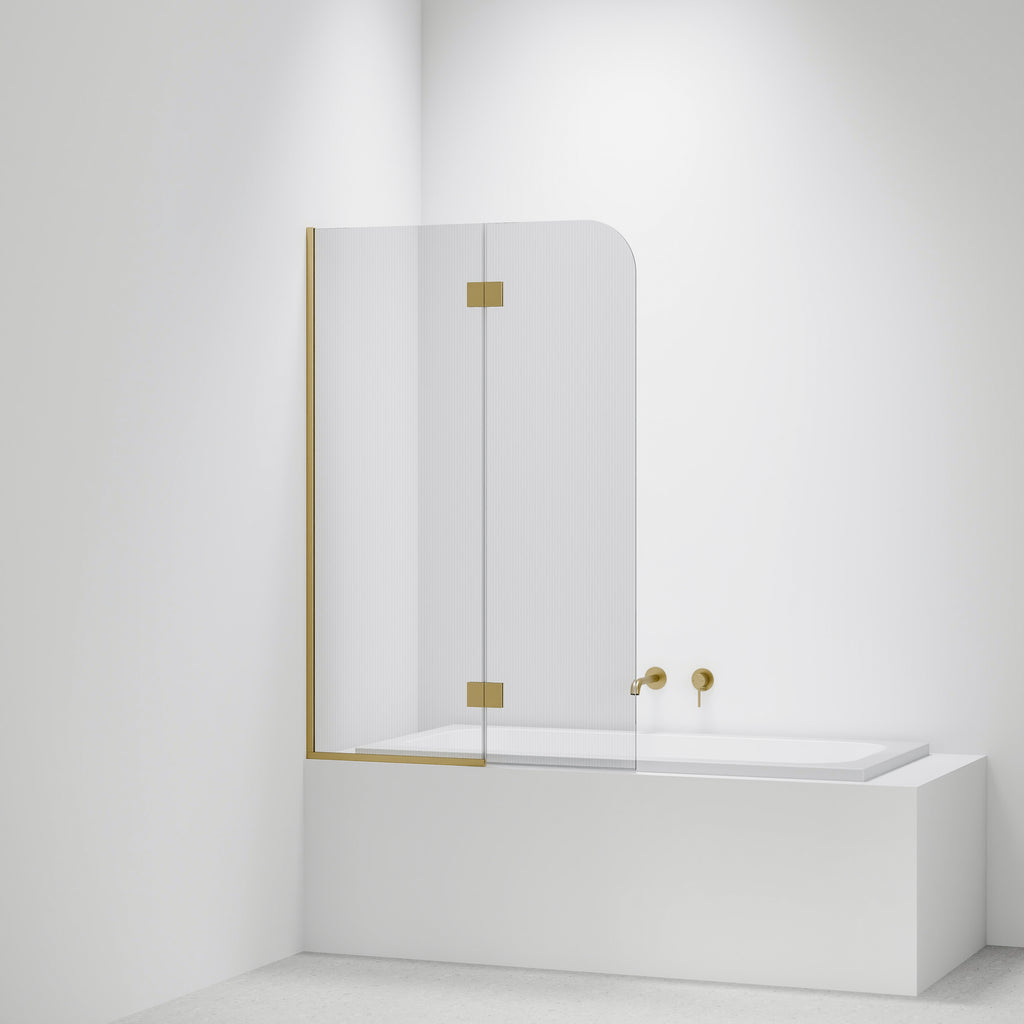 Pillar-Fluted-Bath-Glass-Panel-Drop-In-Bath-With-Brushed-Brass-Pvd-Channel-And-Hinges