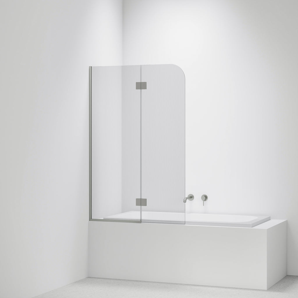 Pillar-Fluted-Bath-Glass-Panel-Drop-In-Bath-With-Brushed-Nickel-Pvd-Channel-And-Hinges
