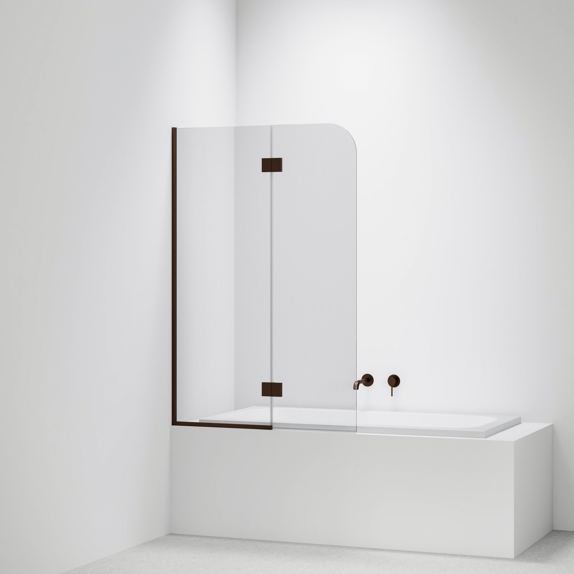 Pillar-Fluted-Bath-Glass-Panel-Drop-In-Bath-With-Brushed-Bronze-Pvd-Channel-And-Hinges