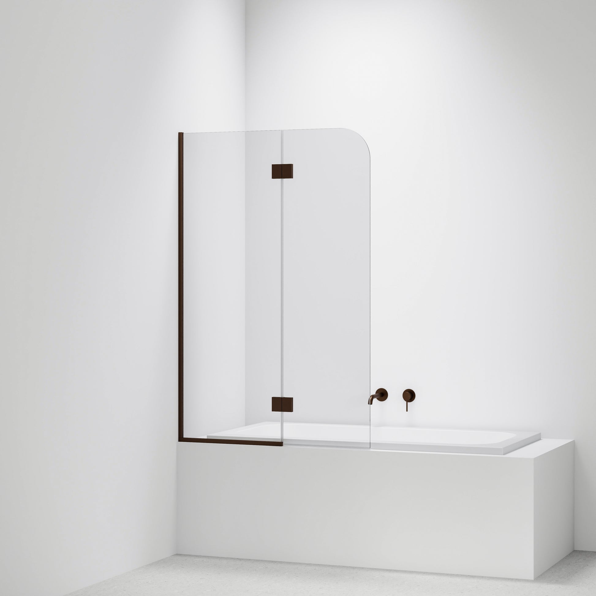 Super-Clear-Bath-Glass-Panel-Drop-In-Bath-With-Brushed-Bronze-Channel-And-Hinges