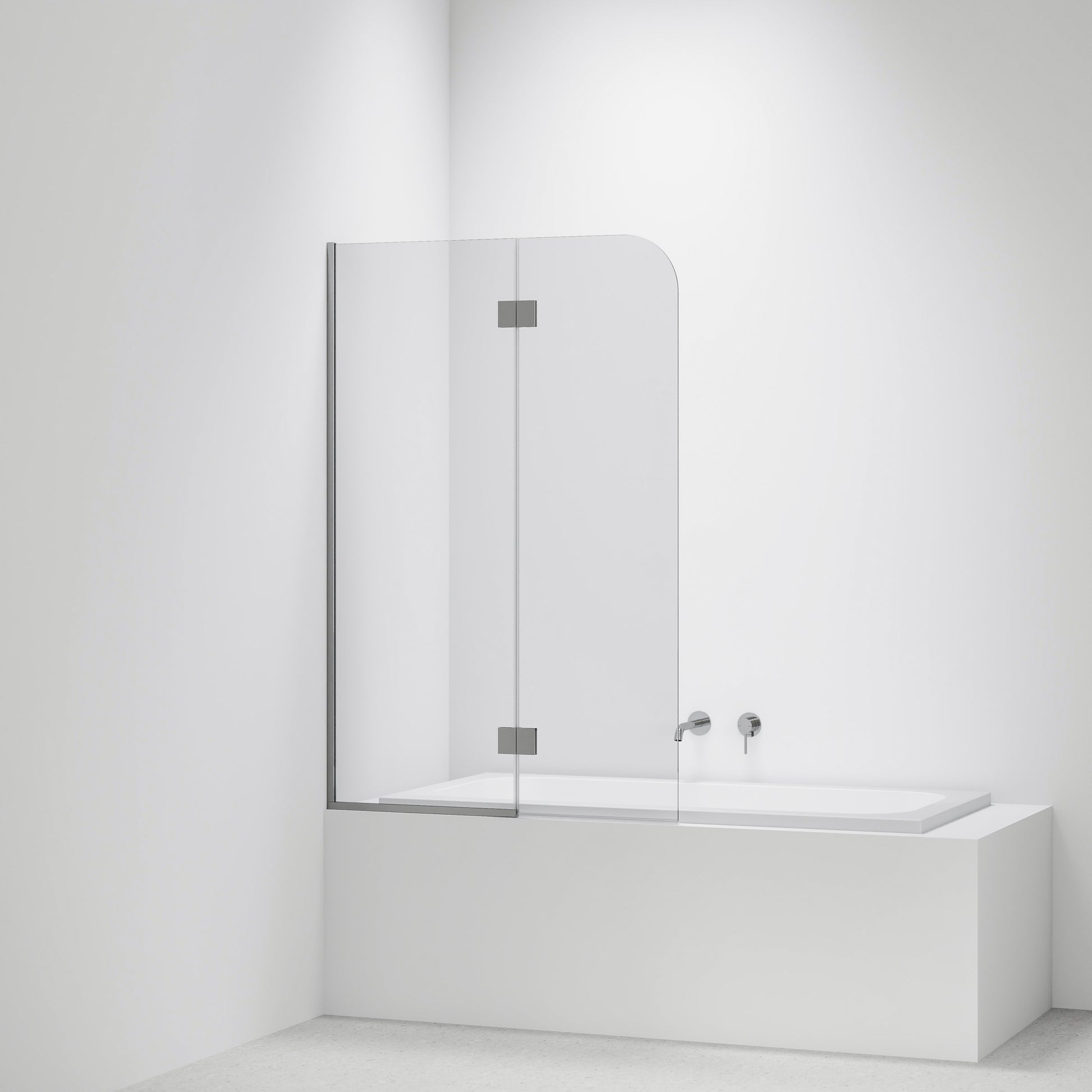 Super-Clear-Bath-Glass-Panel-Drop-In-Bath-With-Chrome-PVD-Channel-And-Hinges