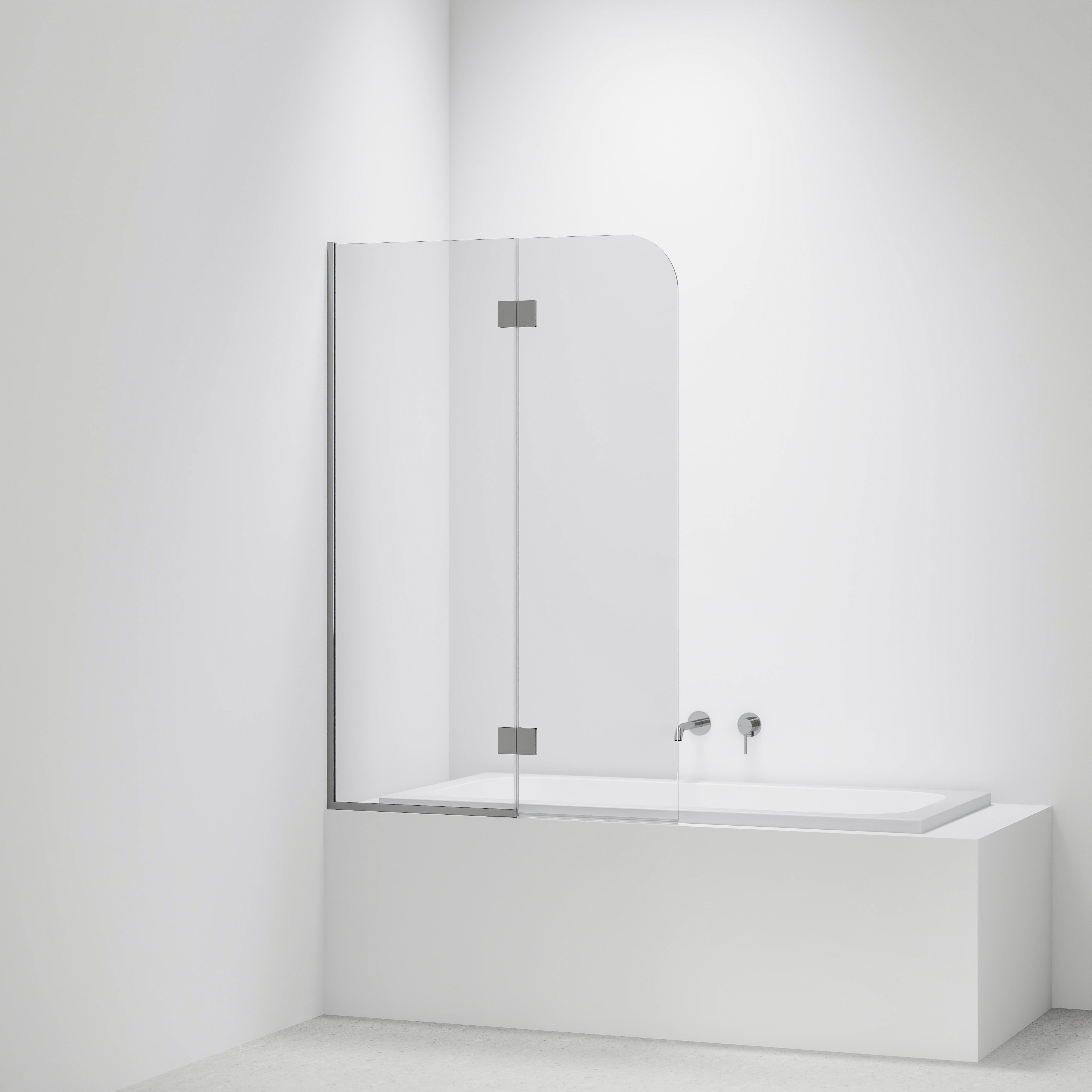 Super-Clear-Bath-Glass-Panel-Drop-In-Bath-With-Chrome-PVD-Channel-And-Hinges
