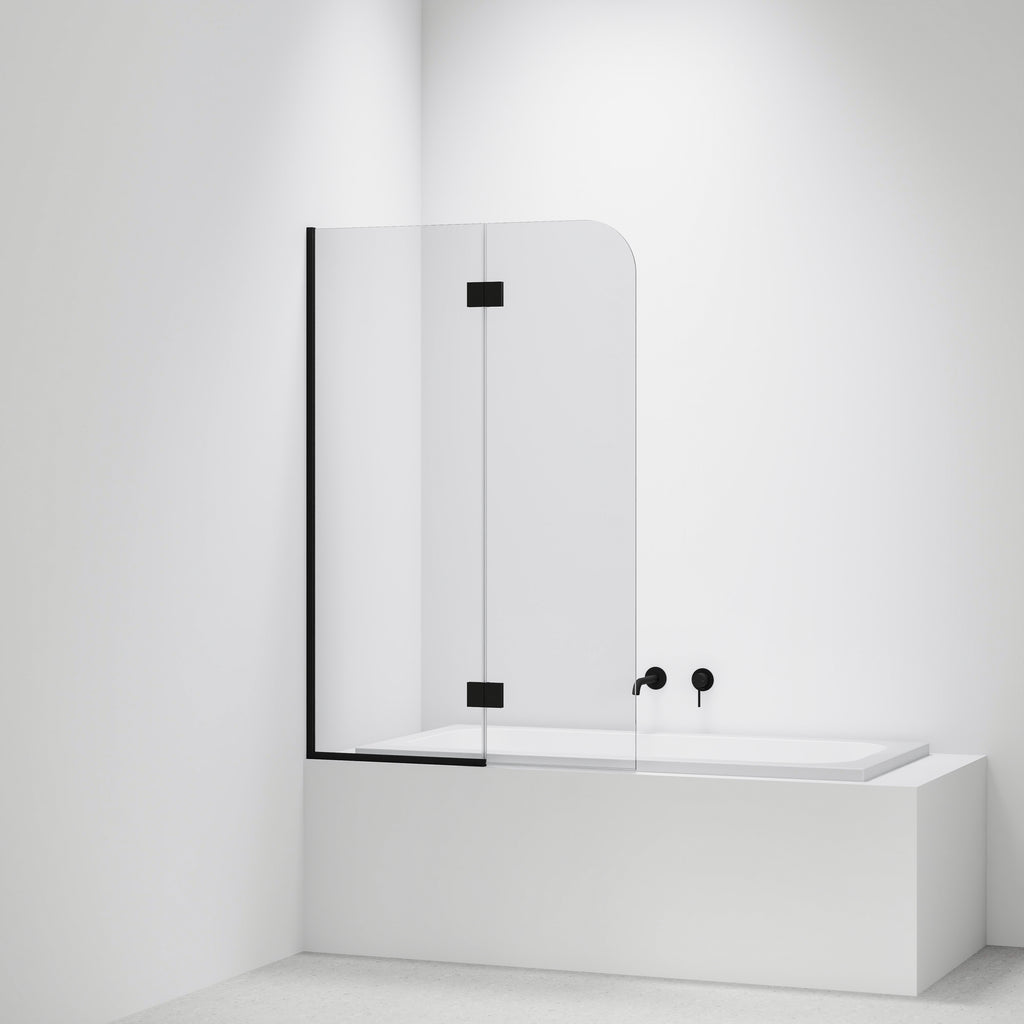 Super-Clear-Bath-Glass-Panel-Drop-In-Bath-With-Matte-Black-Pvd-Channel-And-Hinges